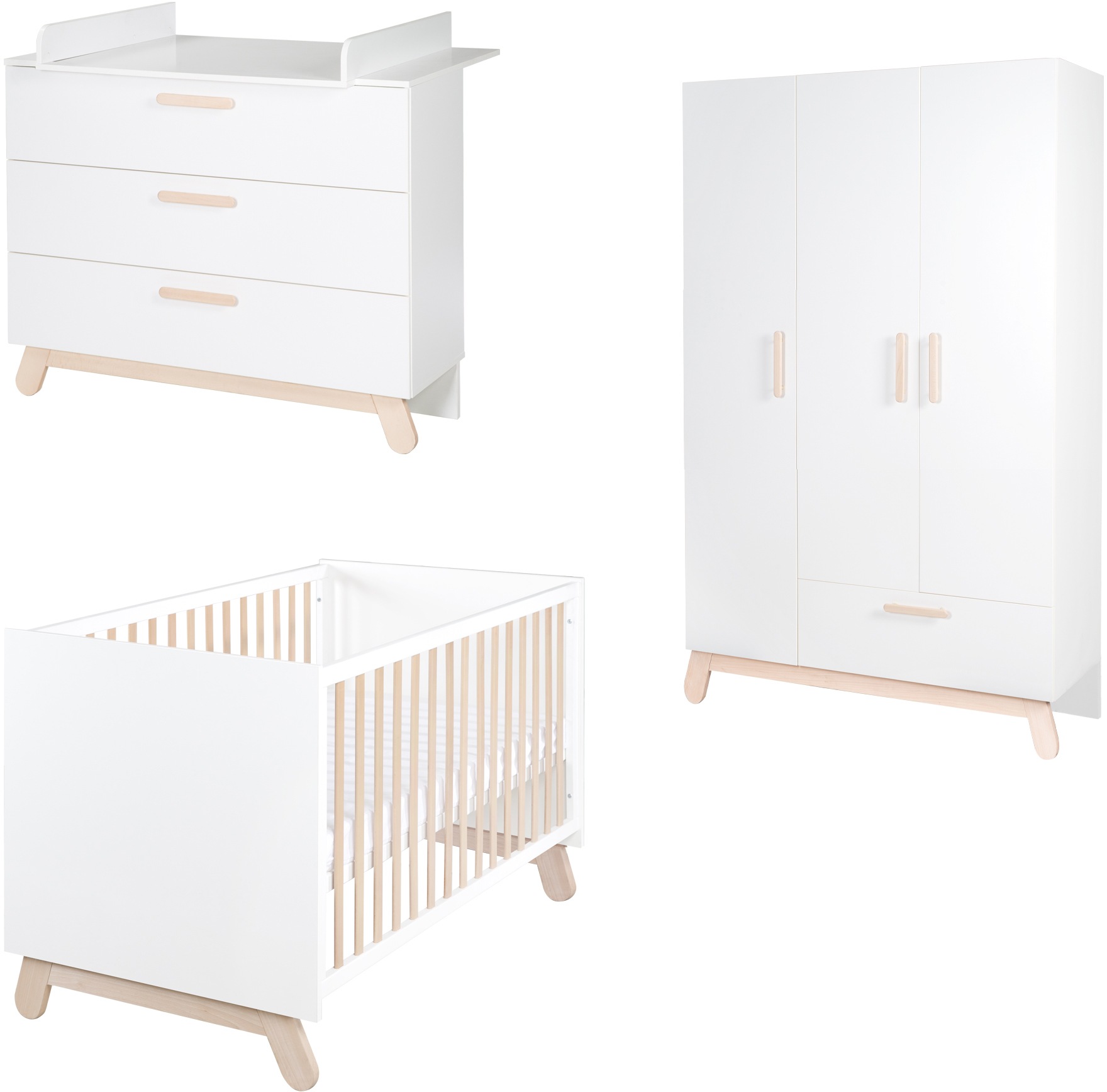 roba® Babyzimmer-Komplettset »Clara, Weiß«, (Set, 3 tlg., Kinderbett, Kleid günstig online kaufen