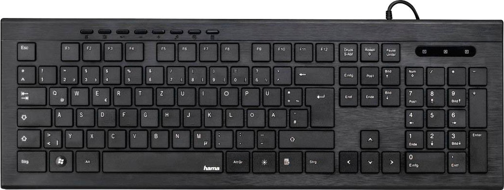 Hama Tastatur »Multimedia Tastatur Anzano mit seitlichen Leuchtstreifen kabelgebunden«