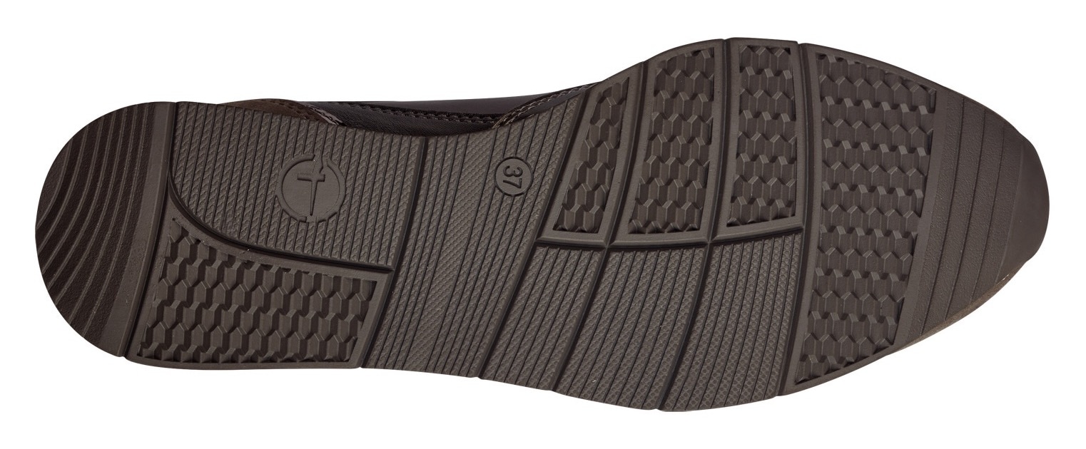 Tamaris Plateausneaker, Freizeitschuh, Halbschuh, Schnürschuh mit dezenten Metallic-Details