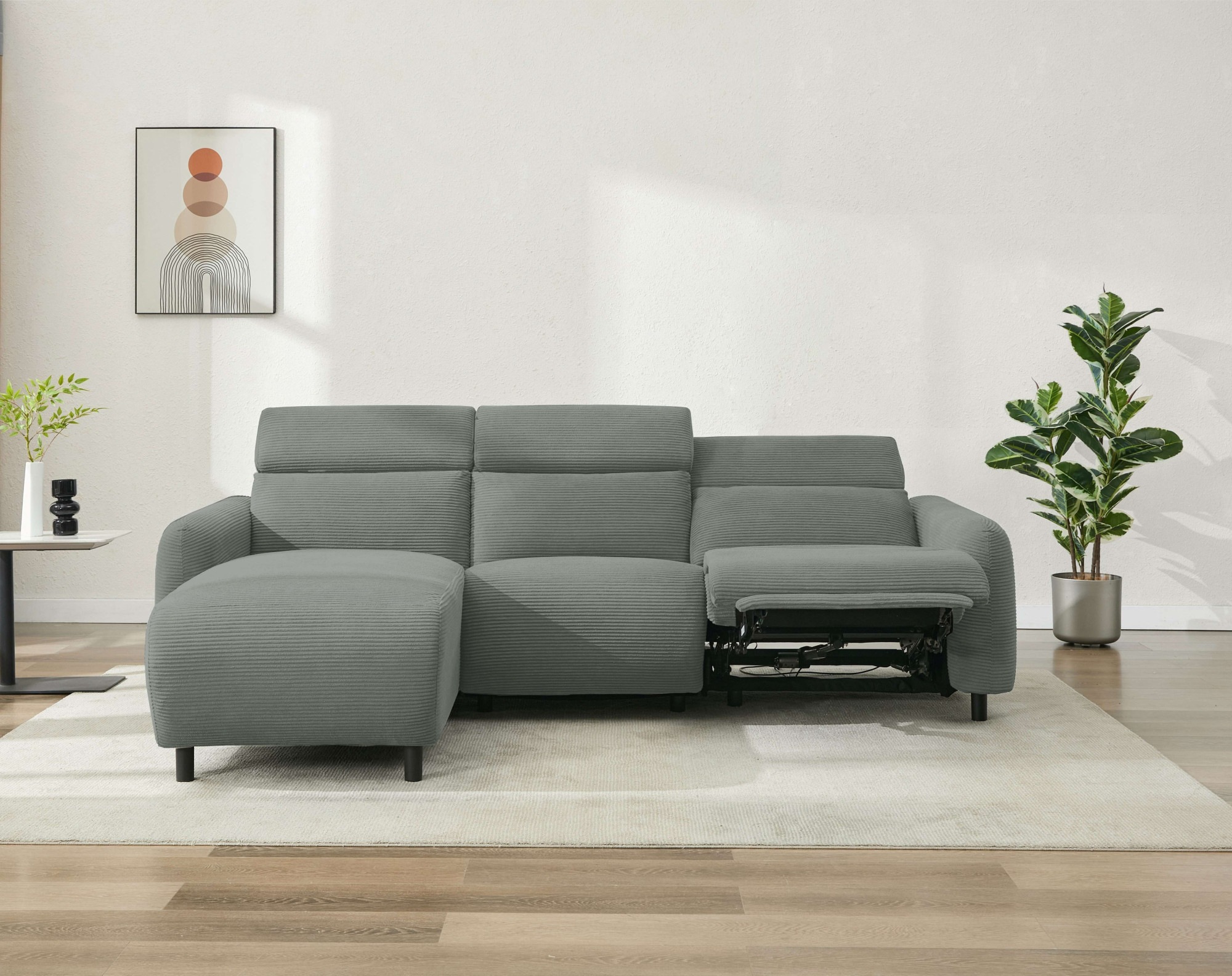 Home affaire Ecksofa »SKAANE in Cord, L-Form, 274 cm, manuelle u. elektrisc günstig online kaufen