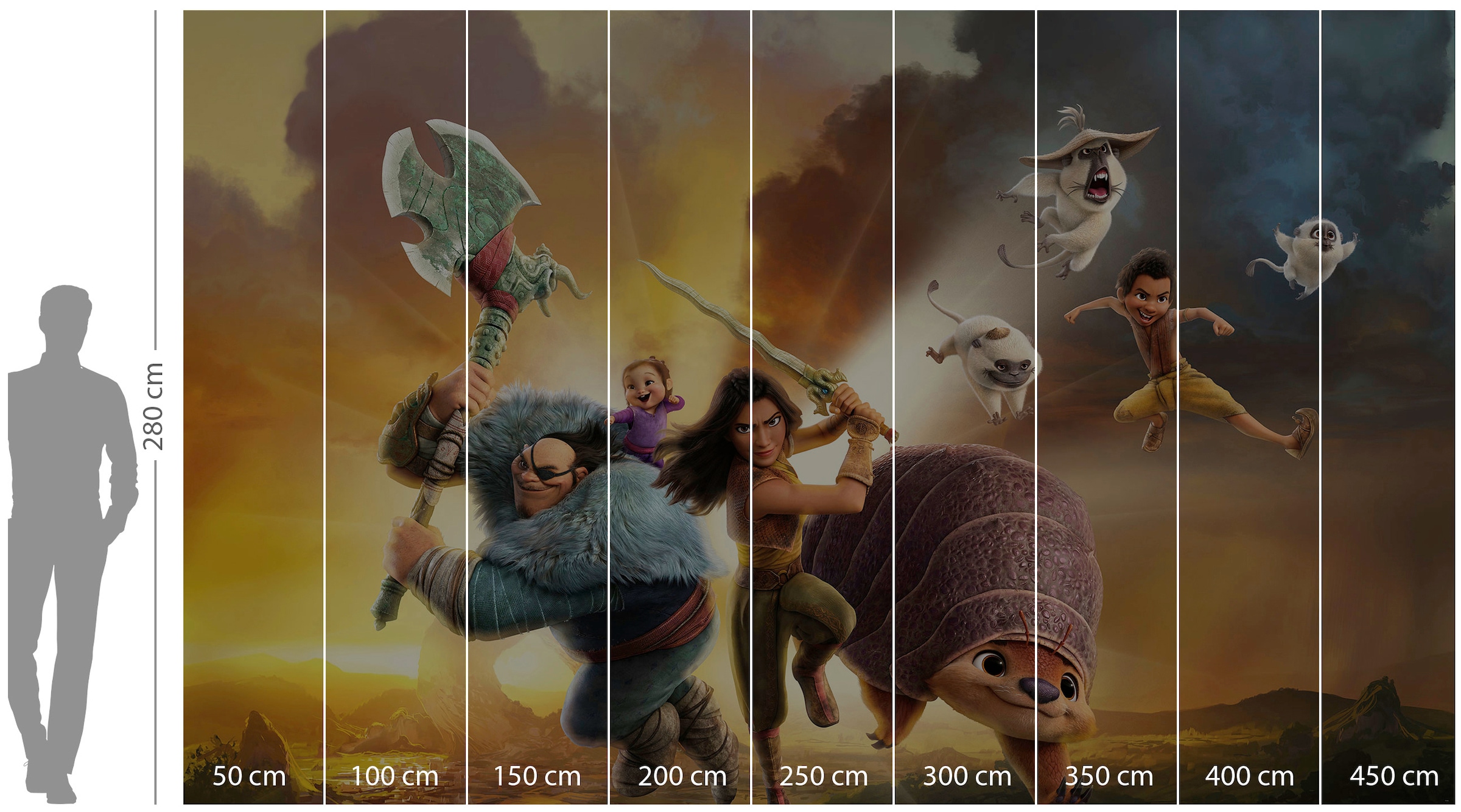 Komar Vliestapete »Digitaldruck Vlies - Raya Mission - Größe 400 x 250 cm«, bedruckt, Kinderzimmer