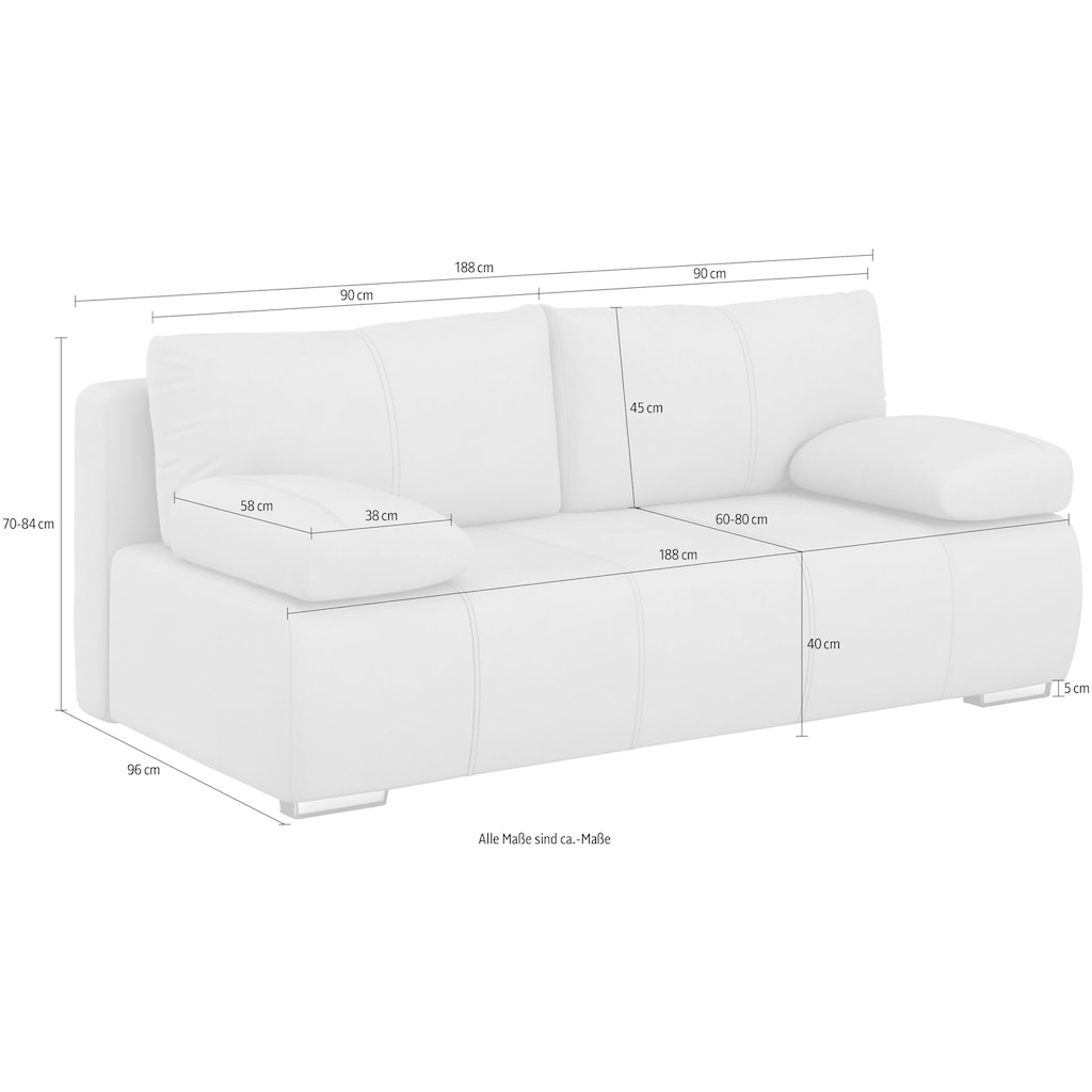 COLLECTION AB Sofa »Torsten«, mit Bettfunktion und Bettkasten