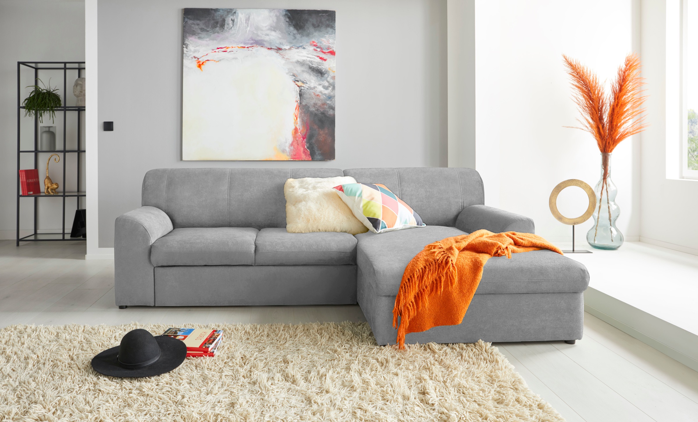 DOMO collection Ecksofa »Topper, elegant und zeitlos, kompaktes Stellmaß 24 günstig online kaufen