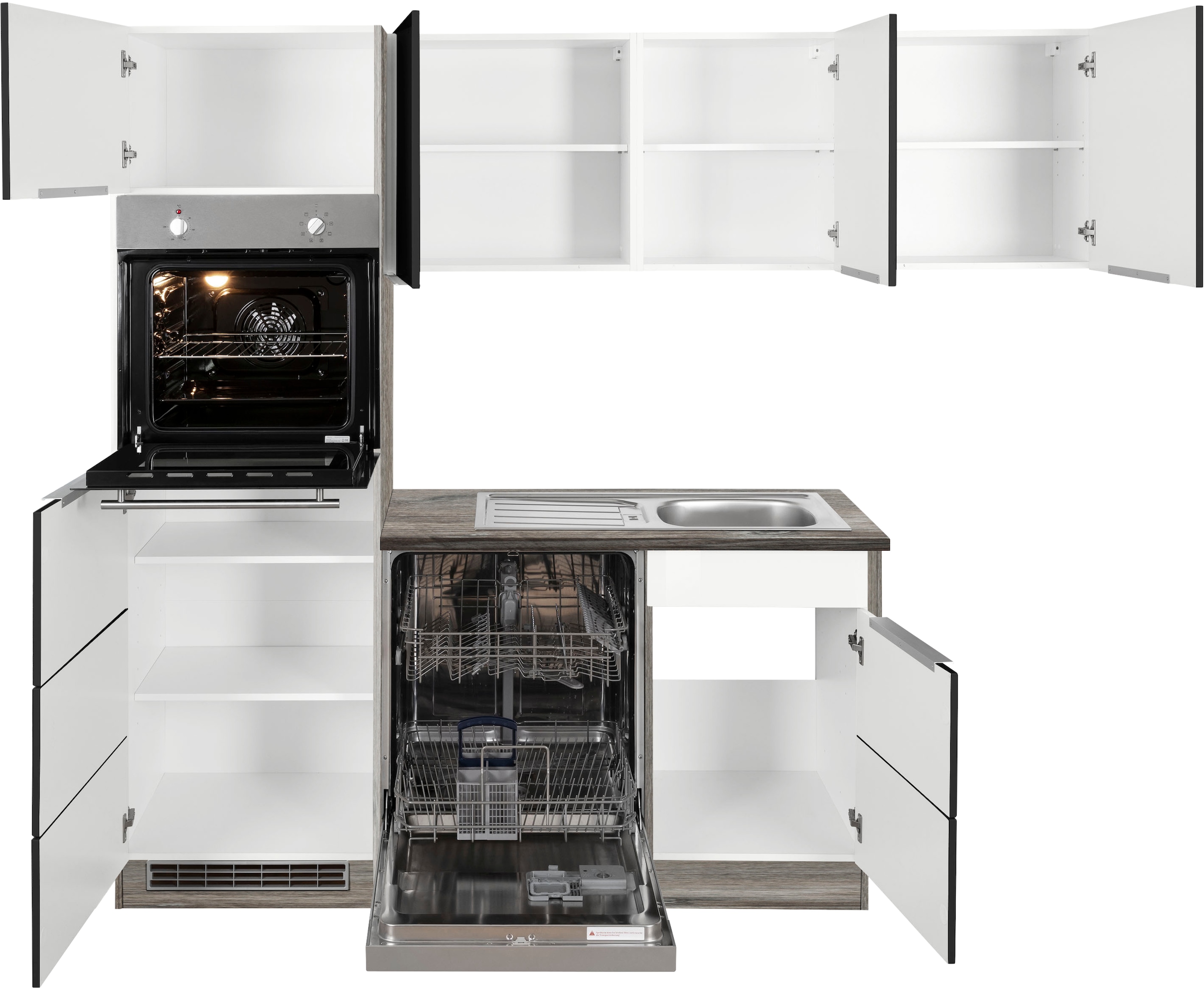 KOCHSTATION Winkelküche »KS-Brindisi«, Stellbreite 230/170 cm, wahlweise mit E-Geräten, mit MDF-Fronten