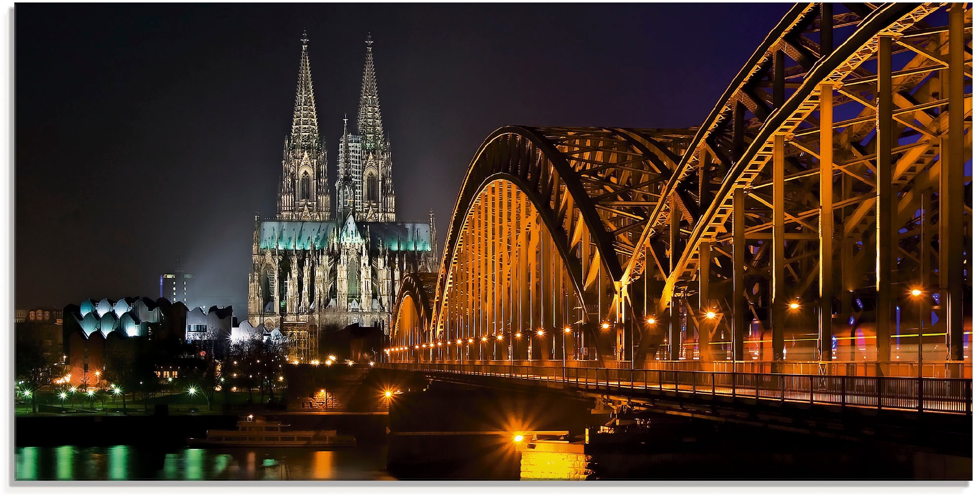 Artland Glasbild »Kölner Dom mit Brücke« Deutschland 1 Stk. tlg. in verschi günstig online kaufen