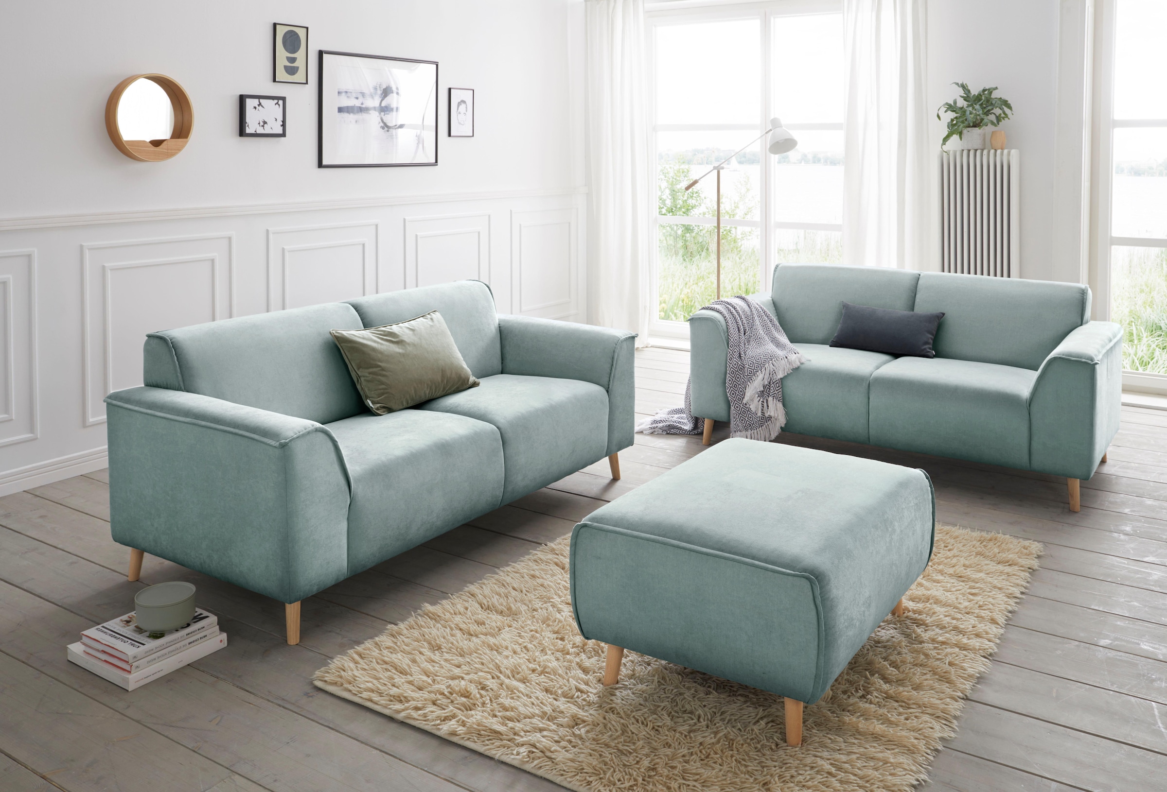 andas 2,5-Sitzer »Janek Scandic Design, elegant und zeitlos«, mit Federkern und Keder in scandinavischem Design