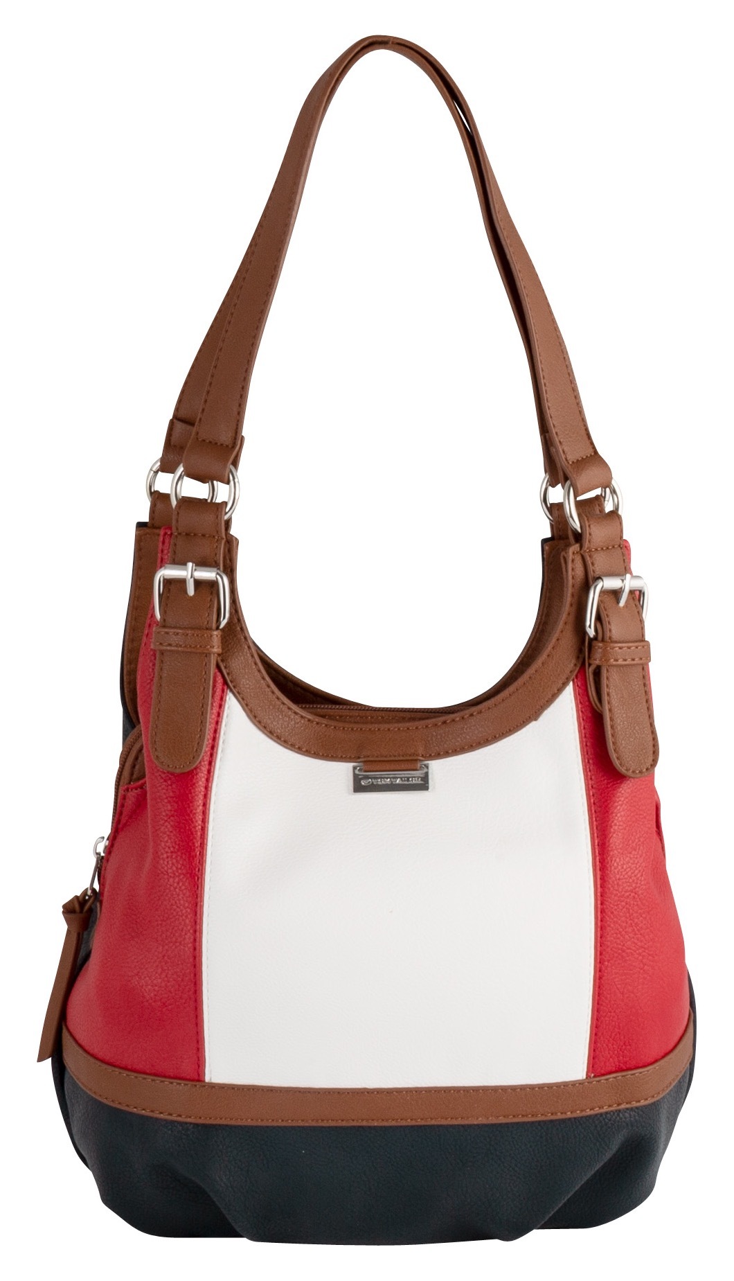 TOM TAILOR Shopper »Juna« aus soft genarbtem ledrigen Material mit glänzenden Metall-Accessoires Blau