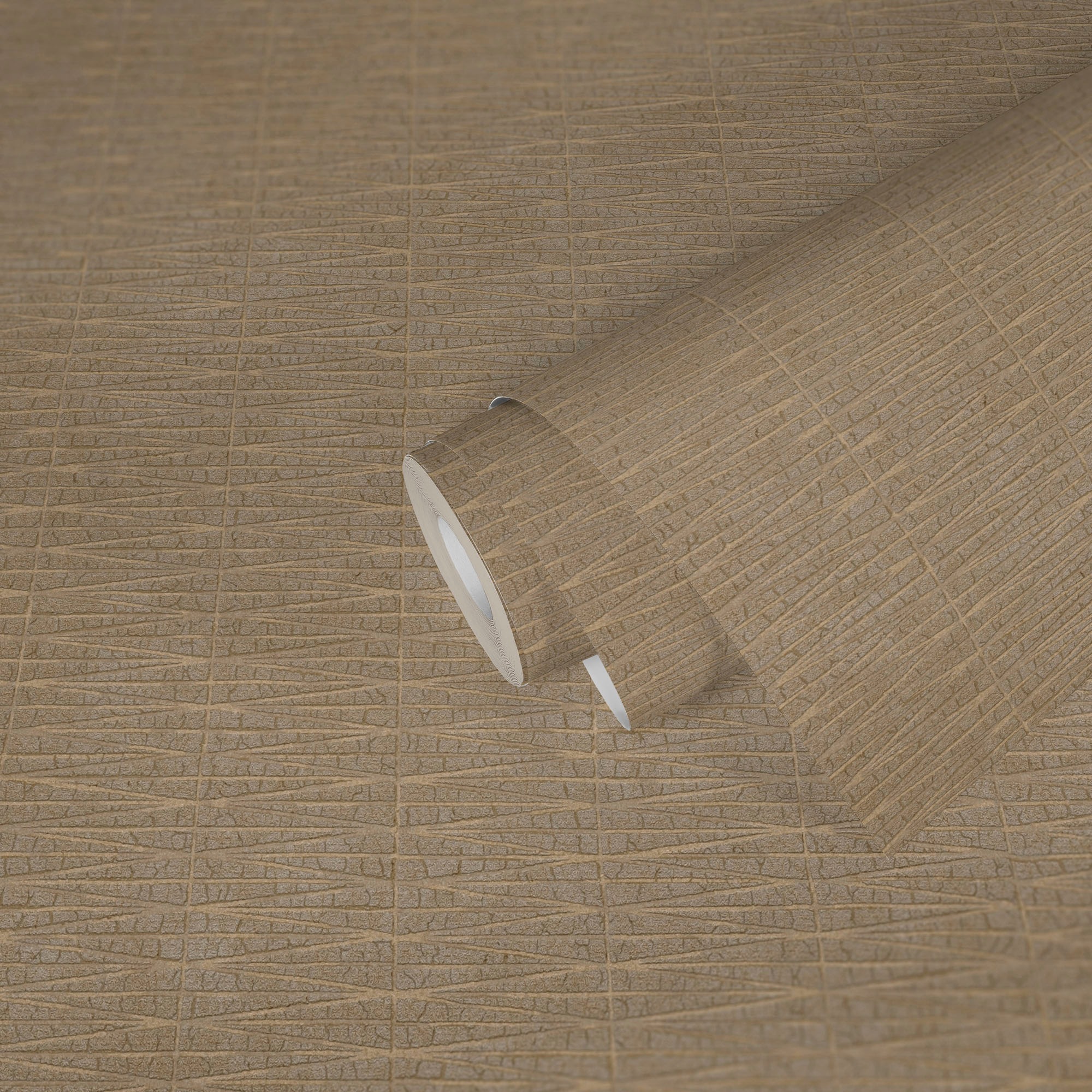 A.S. Création Vliestapete »Hygge«, Flechtoptik-glänzend-Strukturmuster, Metallic Tapete Struktur Tapeten Wohnzimmer Schlafzimmer Küche Design