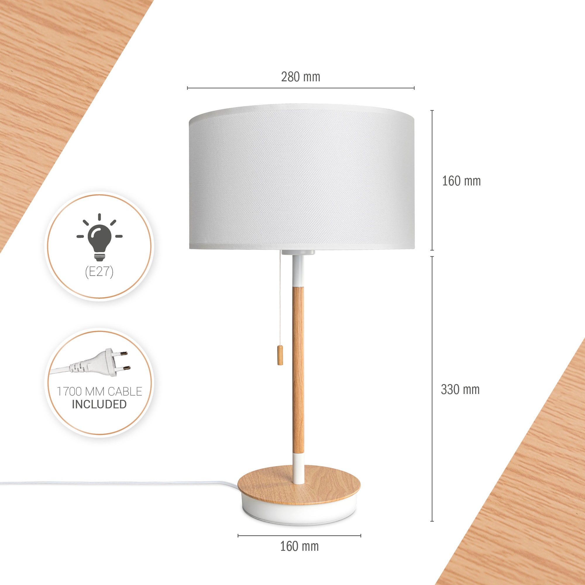 Paco Home Tischleuchte »EK CA UNI COLOR«, Leuchtmittel E27   ohne Leuchtmit günstig online kaufen
