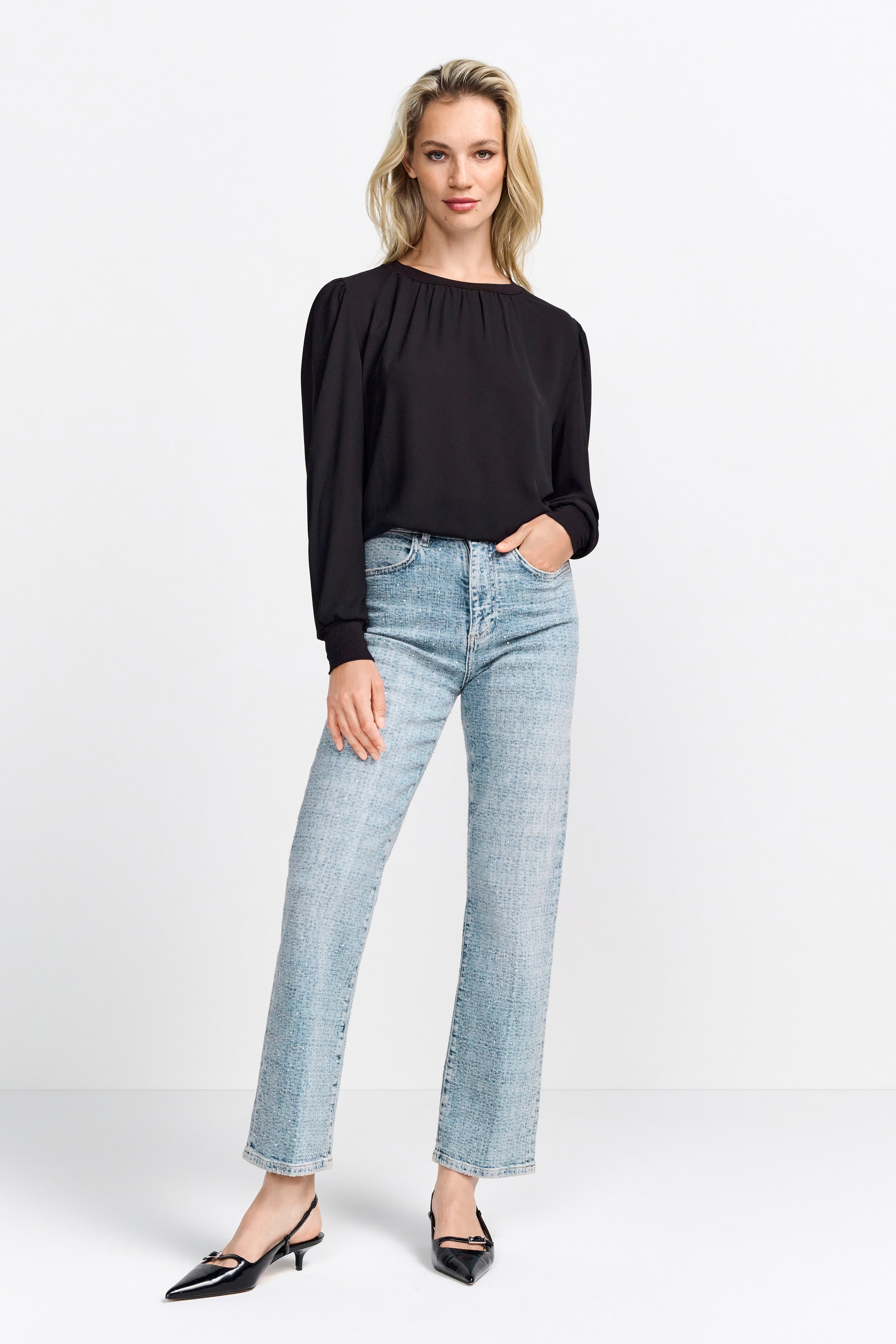 RICHROYAL Langarmbluse Mit Bündchen an den Ärmeln