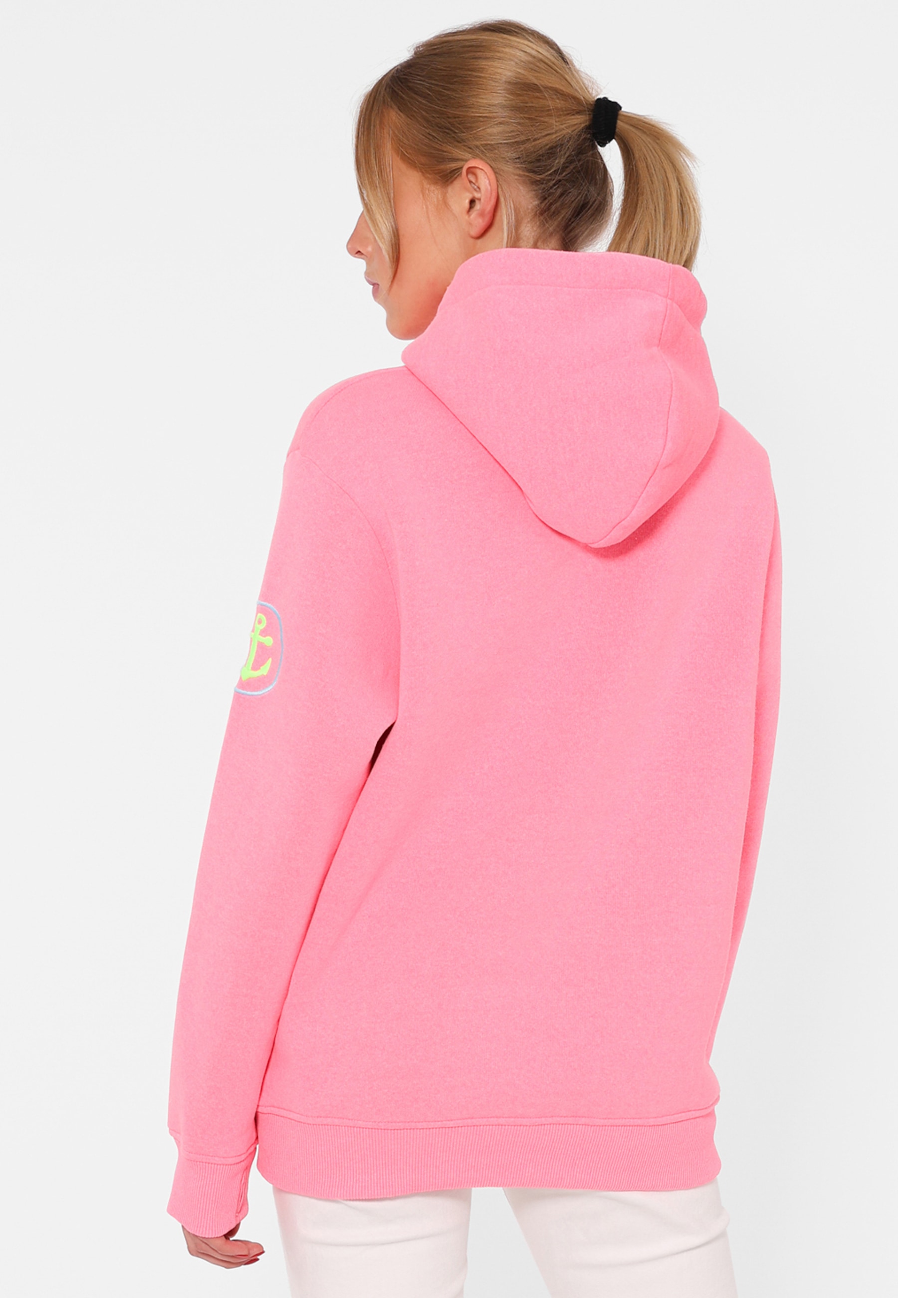 Zwillingsherz Sweatshirt , gestickter Schriftzug, Kapuze, Langarm, Kängurutasche, Kordelzug
