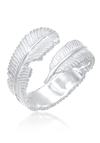 Fingerring »Offen mit Feder Design 925 Silber«