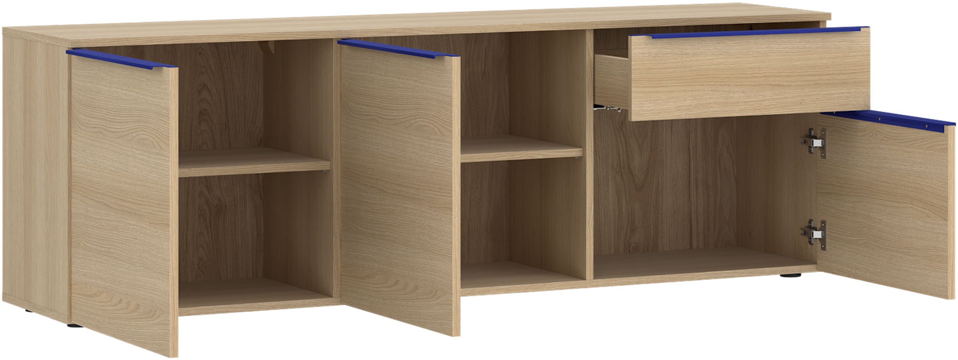 TOM TAILOR HOME Sideboard »COLOR PUZZLE 04 – 3 Türen 1 Schublade mit farbigem Griff und Füßen« Lowboard, Breite 165 cm,3 Türen,1 Schublade, viel Stauraum