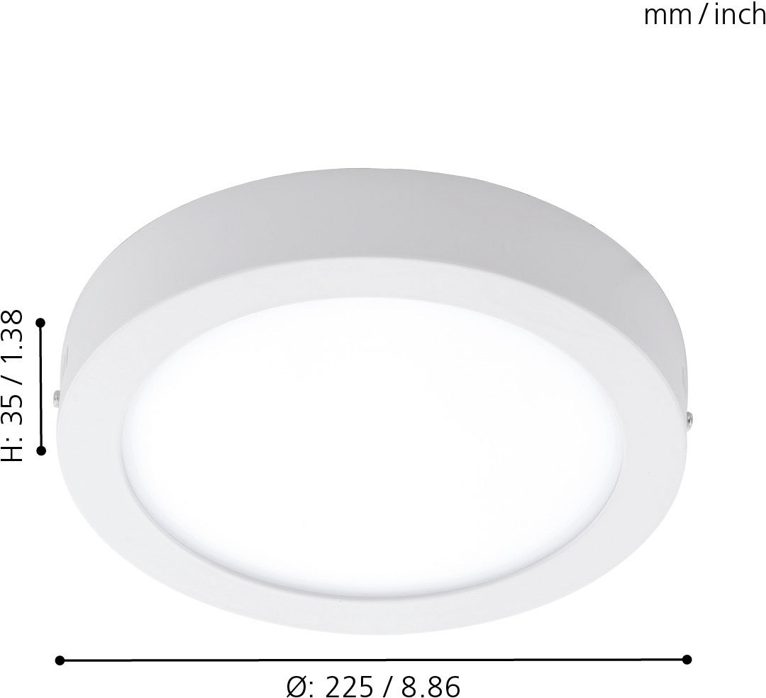 »ARGOLIS«, Außen-Deckenleuchte LED EGLO x Warmweiß, LED-Board, Ø22,5 H3,5 / cm