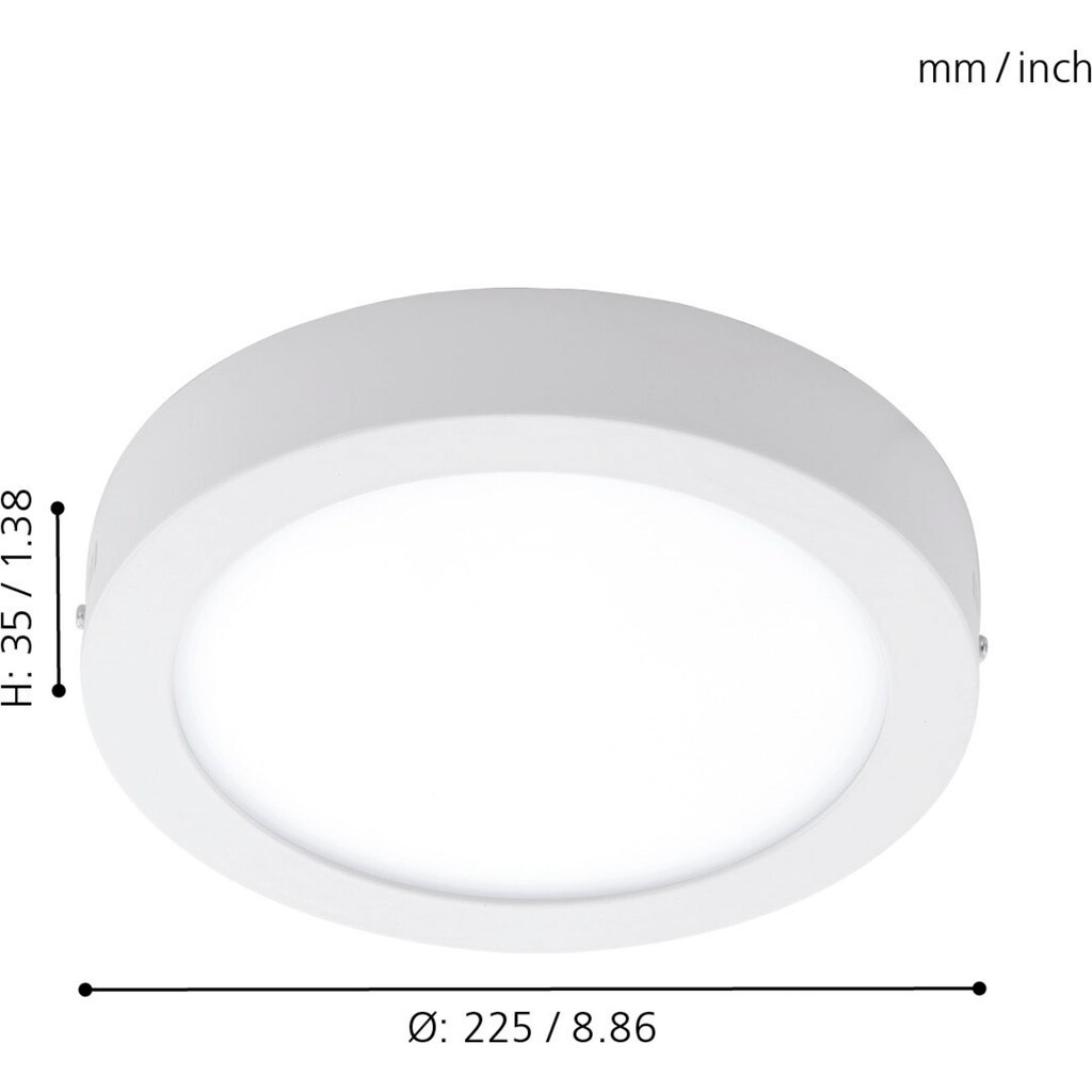 EGLO LED Außen-Deckenleuchte »ARGOLIS«, LED-Board, Warmweiß, Ø22,5 x H3,5 cm / inkl. 1 x LED-Platine (je 16,5W, 1600lm, 3000K) / Hochwertige Deckenlampe - IP44 spritzwassergeschützt - auch für Außenbereich und Badezimmer - flach