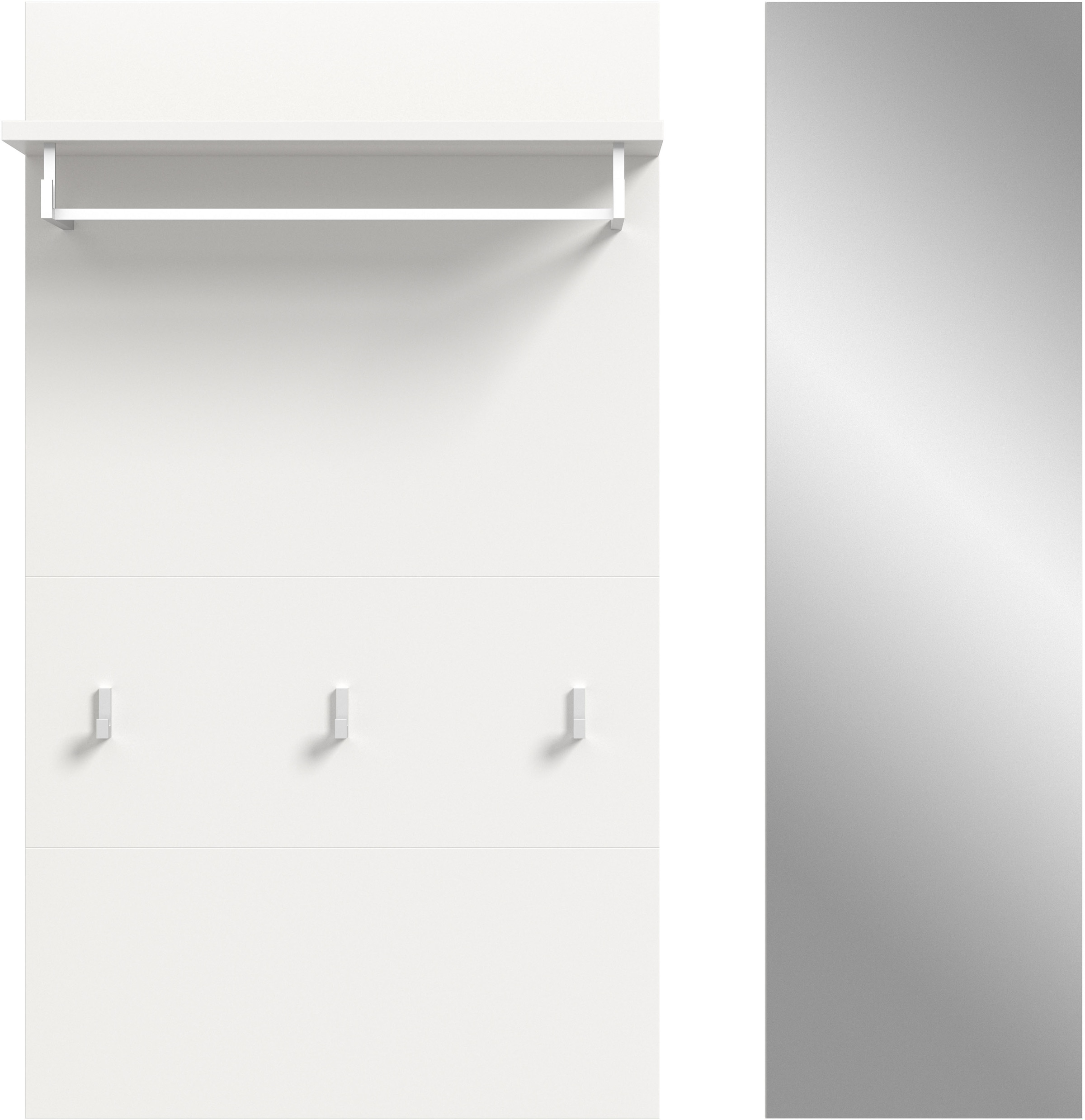 INOSIGN Garderobenpaneel »AOSTA-PANEEL«, (2 St.), Paneel mit Spiegel, Breite: 60 cm, Garderobe, Flur, Diele