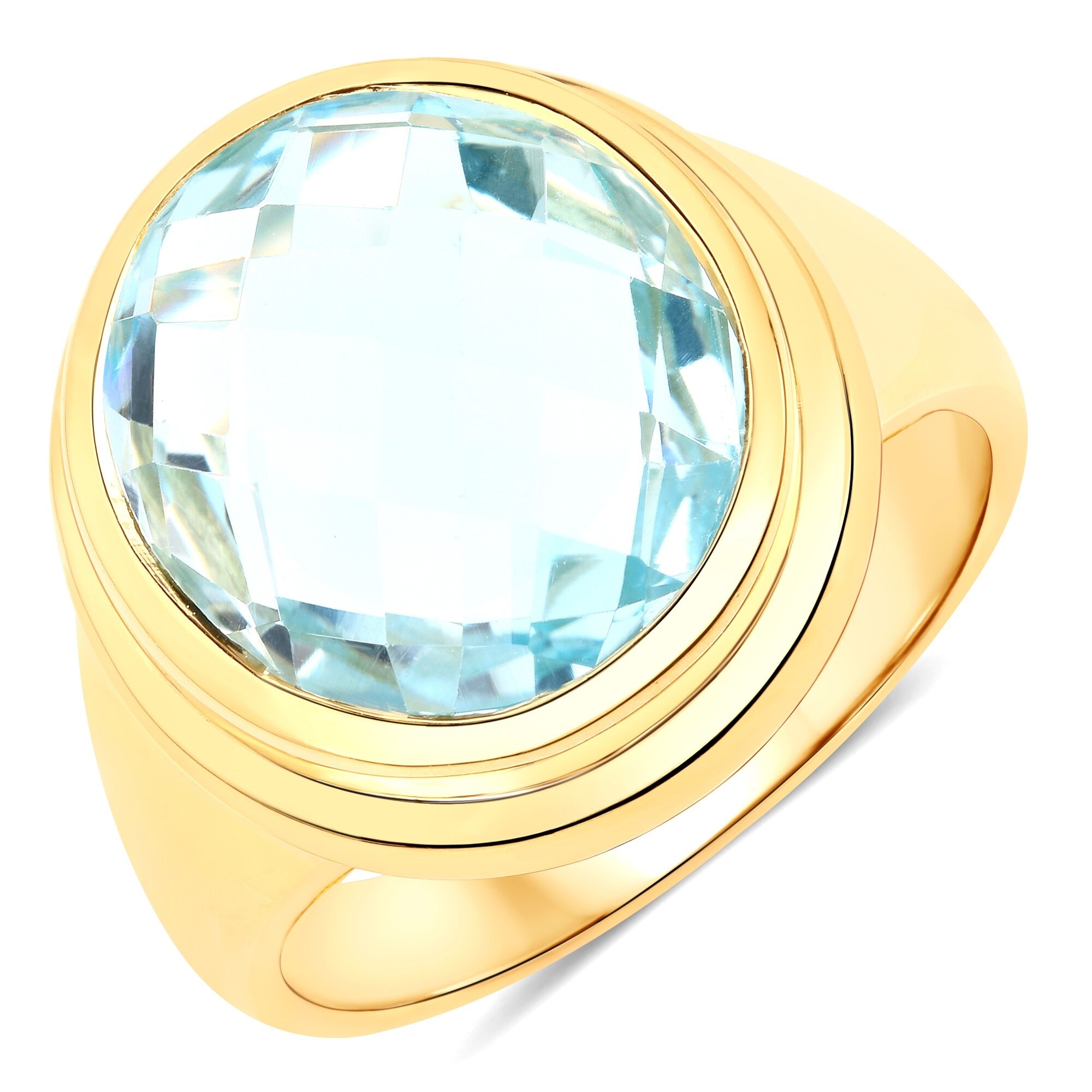 Vira Jewels Fingerring »925-Sterling Silber vergoldet Glänzend Blautopas beh.Blau«