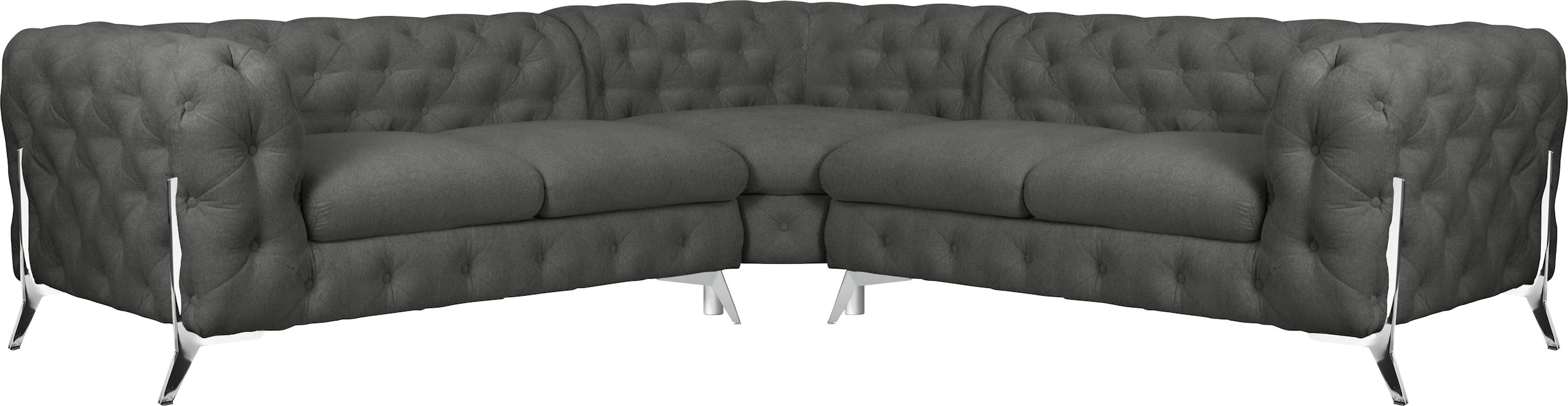 Home affaire Chesterfield-Sofa »Amaury L-Form« Chesterfield-Optik, Breite/T günstig online kaufen