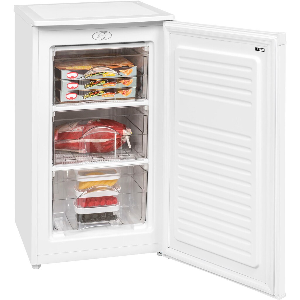 exquisit Gefrierschrank »GS111-040F weiss«, 85 cm hoch, 48 cm breit, 64 L Volumen, 4 Sterne Gefrieren