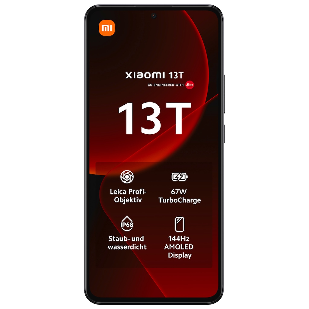 Xiaomi Smartphone »13T mit 8GB RAM + 256GB internem Speicher«, Schwarz, 16,94 cm/6,67 Zoll, 256 GB Speicherplatz, 50 MP Kamera