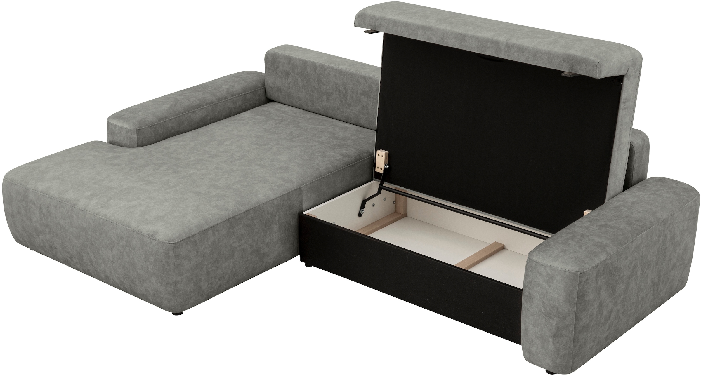 INOSIGN Ecksofa »TORGE (264cm), Schlafsofa in Cord, Samtvelours o Struktur fein, L-Form«, Schlaffunktion, Bettkasten, Liegefläche: 125/210 cm