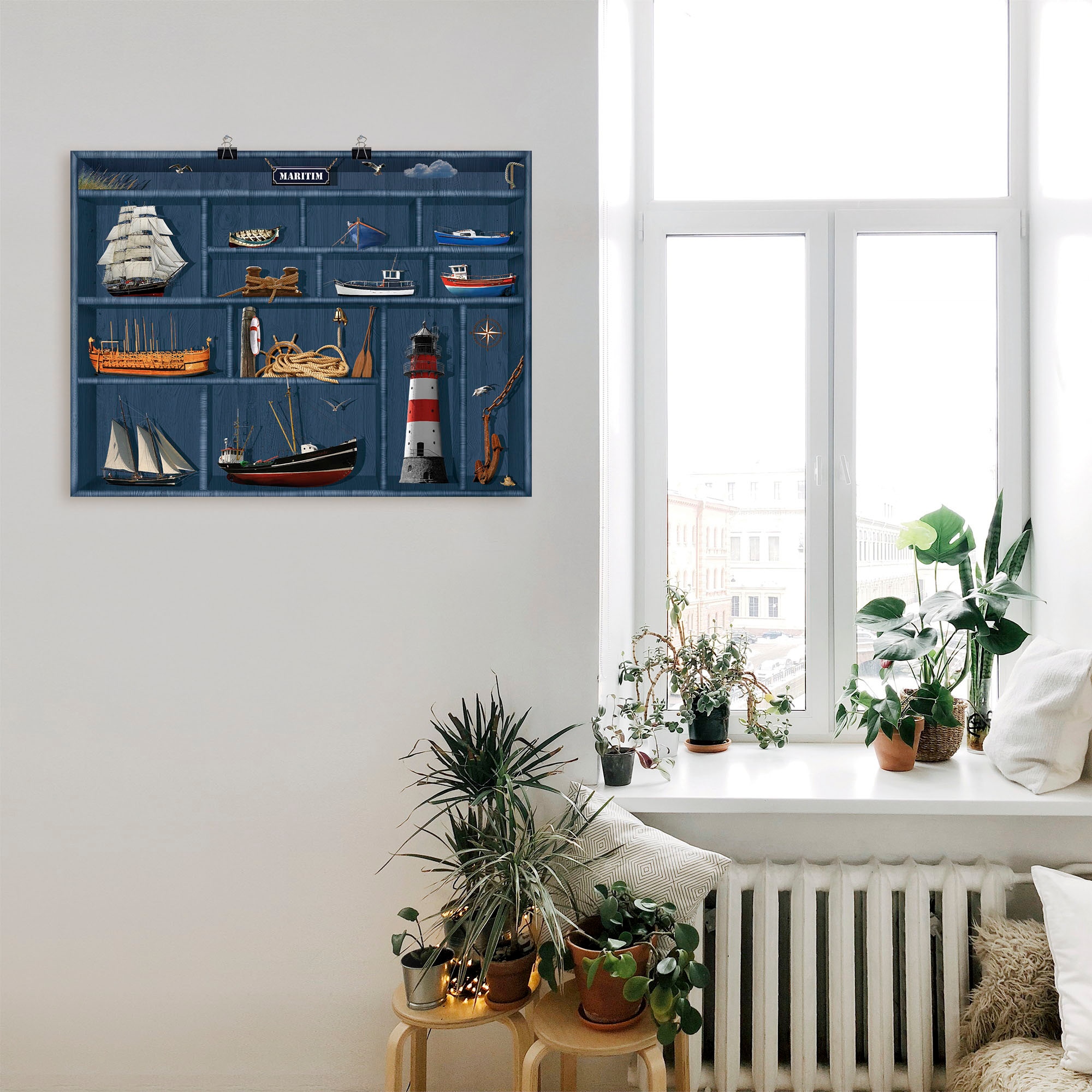 Artland Wandbild »Der maritime Setzkasten«, Leinwandbild, auf versch. Arrangements, Größen als in Poster oder Raten St.), bestellen (1 Wandaufkleber