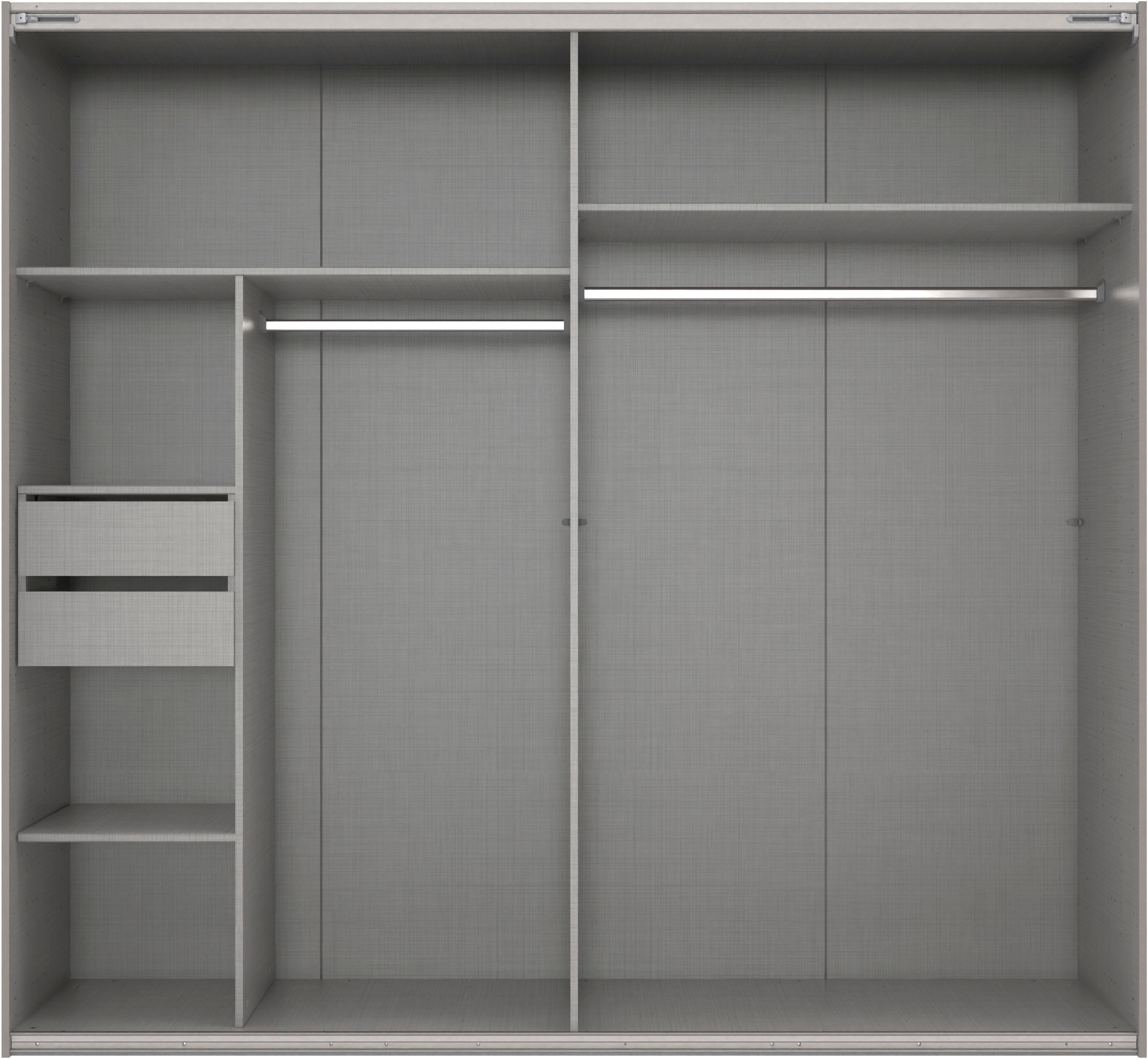 Wimex Schwebetürenschrank »Mugano, Made in Germany, Lieferung bis in Deine Etage und Stellort«, (wähle Deine Ausstattung: Basic oder Premium!), 3 Schwebetüren, große Größen, mit oder ohne Spiegel, Metallgriffe