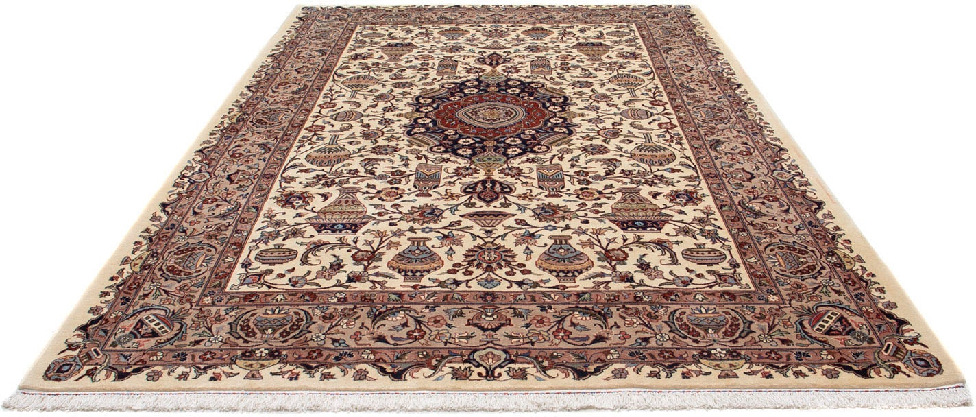 morgenland Wollteppich »Kaschmar Medaillon Beige 294 x 200 cm«, rechteckig, günstig online kaufen