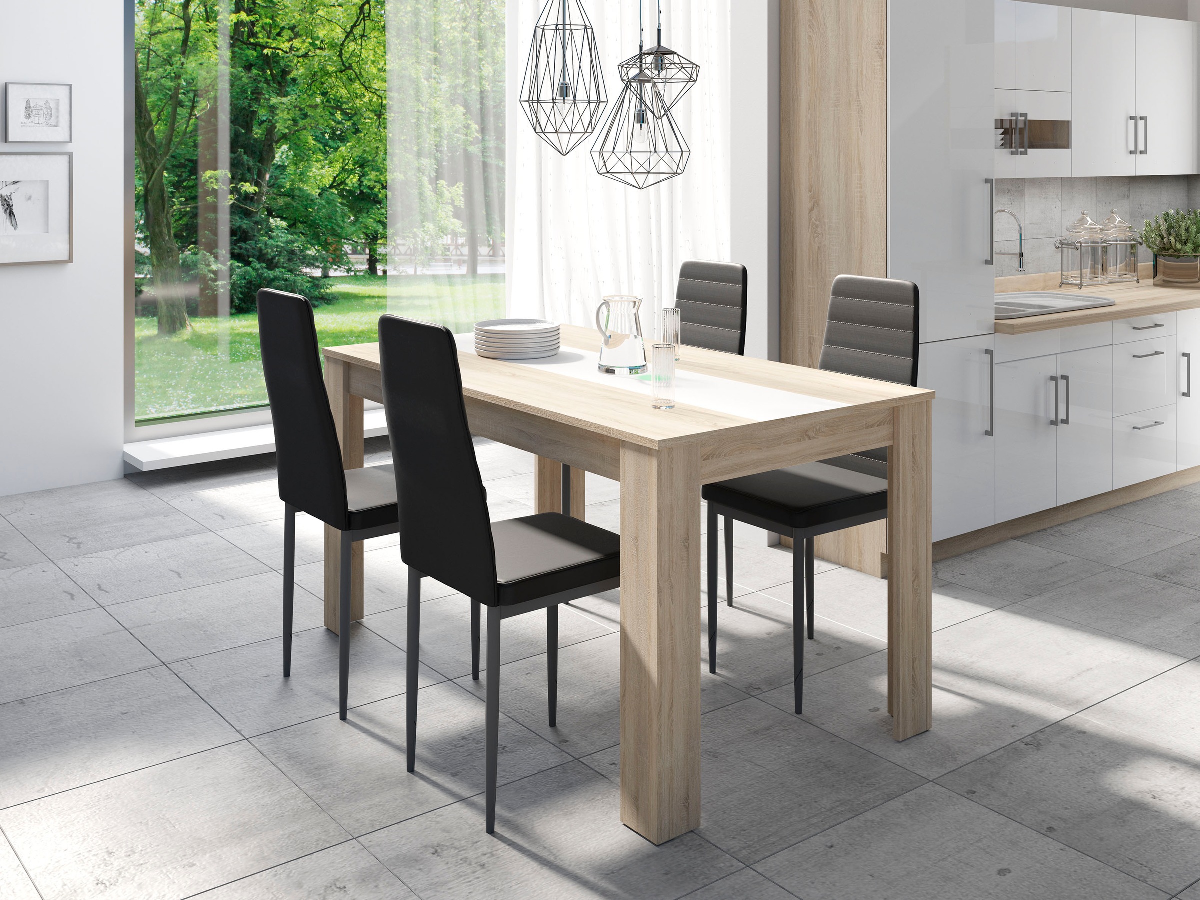 6. Bild von byLIVING Esstisch »Nori«, Breite 120, 140 oder 160 cm, Mittelplatte wendbar