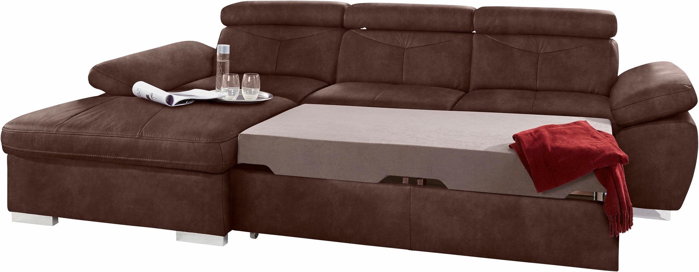 exxpo - sofa fashion Ecksofa »Spring, super bequem, mit Armteil- und Kopfte günstig online kaufen