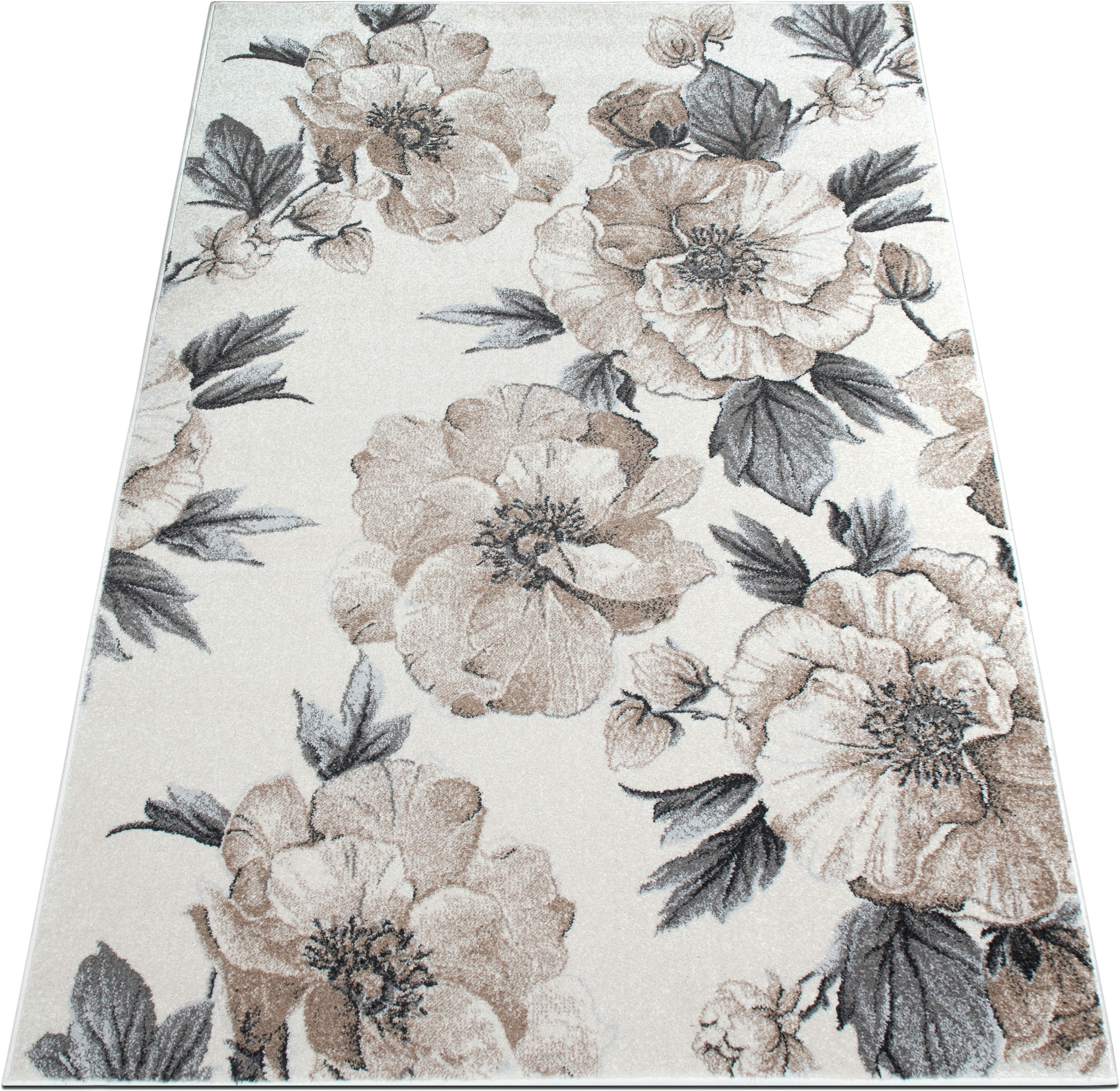 OTTO home Teppich »Florent, Blumen Design, Vintage« rechteckig 9 mm Höhe Floral, detailreiche Blüten, Botanical, elegant, Wohnzimmer