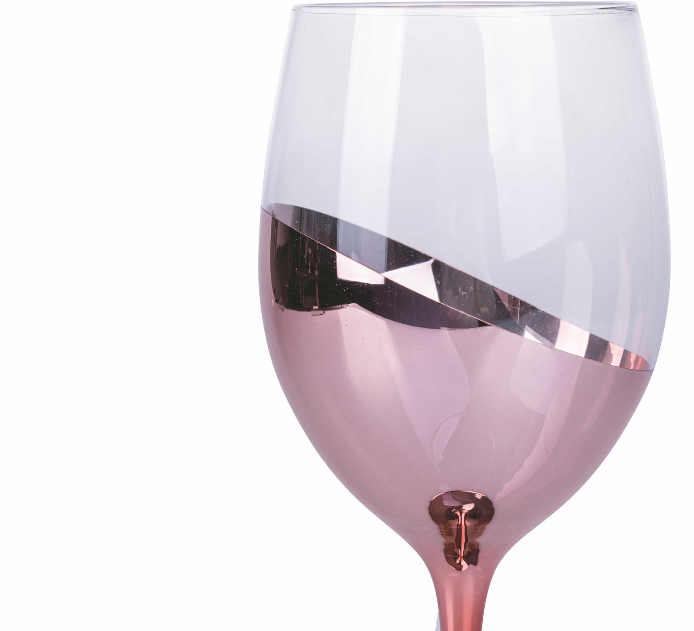 Villa d'Este Weinglas »Chic roségold«, (Set, 6 tlg.), Gläser-Set, 6-teilig, Inhalt 520 ml