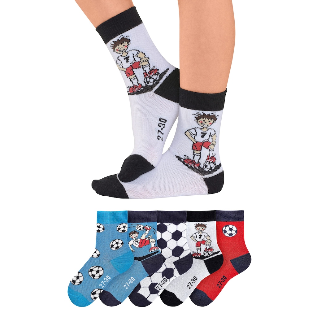 H.I.S Socken, (5 Paar), mit Fußballmotiven