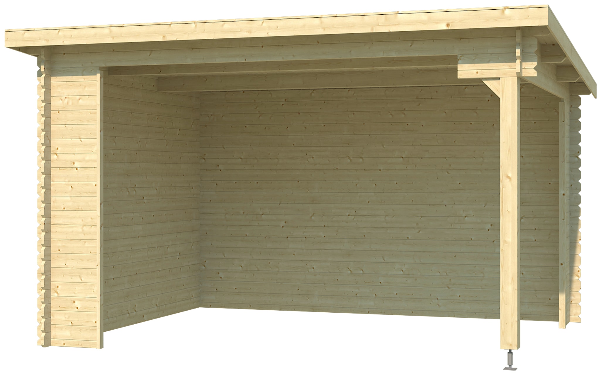 LASITA MAJA Gartenhaus »Unterstand/Lounge Buffalo 380«, Unterstand / Lounge 28mm, Fundamentmass 3800x2750, Naturbelassen