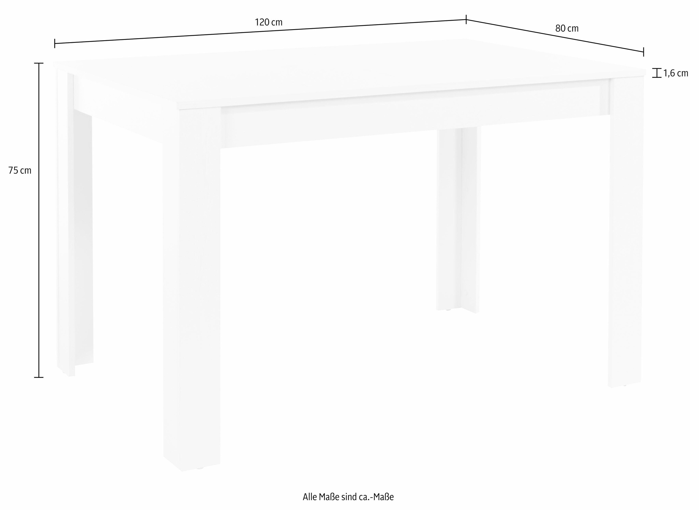 INOSIGN Essgruppe, (Set, 5 tlg.), mit Esstisch 120 cm breit