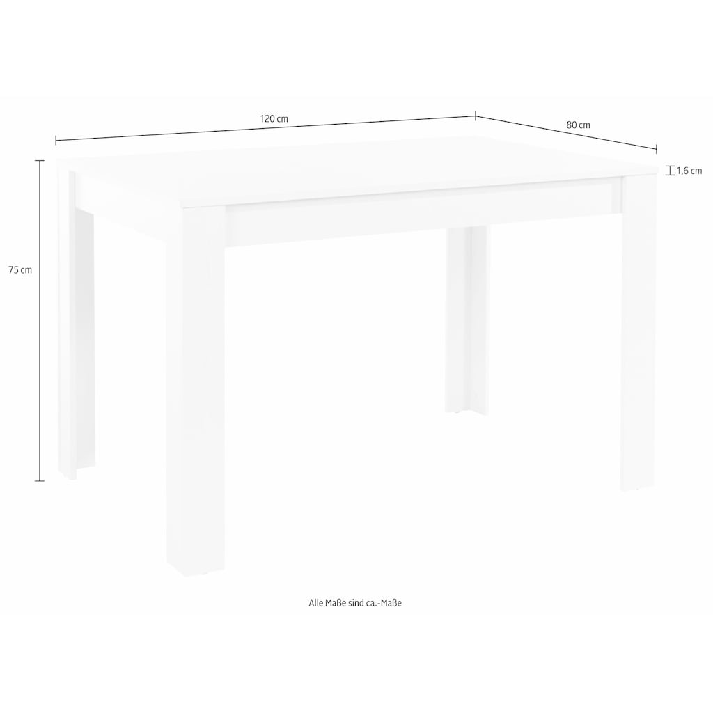INOSIGN Essgruppe, (Set, 5 tlg.), mit Esstisch 120 cm breit