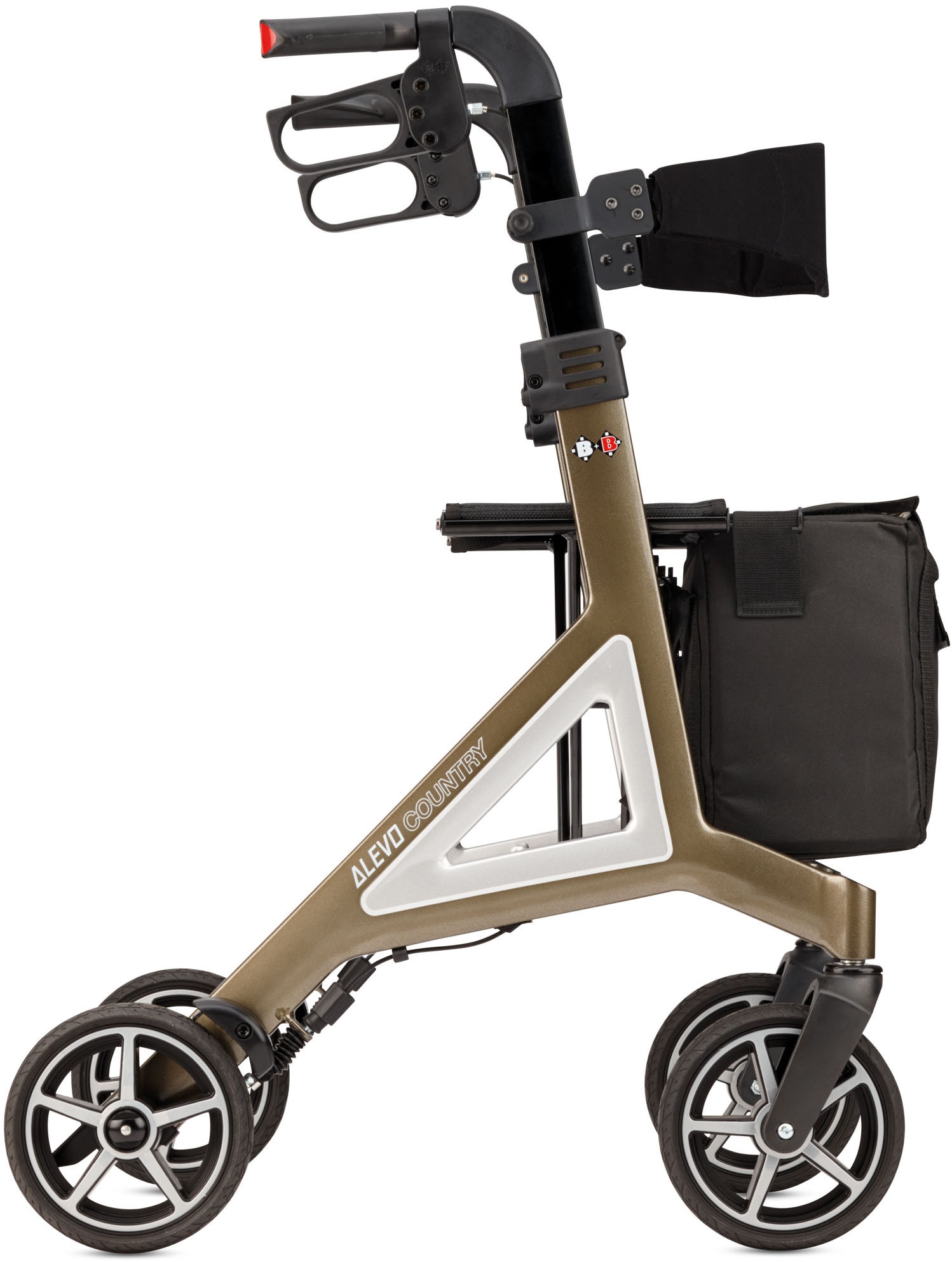 Bischoff & Bischoff Rollator »Alevo Country Rollator«, faltbar - für innen und außen, mit Profil-Bereifung, Sitzhöhe 58,5 cm