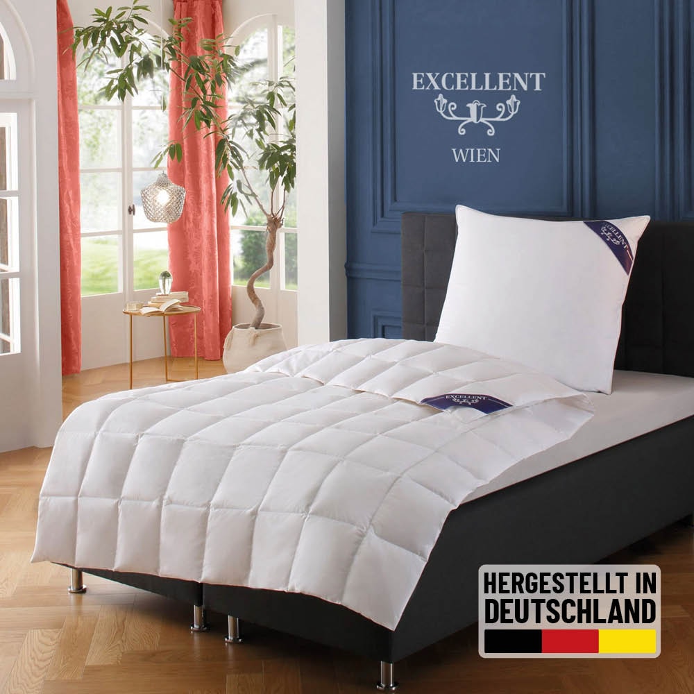 Daunenbettdecke EXCELLENT "Wien, Bettdecken für Sommer und Winter, Decke", weiß, B:140cm L:200cm