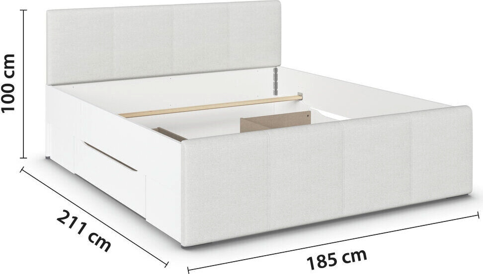 rauch Bett »Doppelbett Polsterbett Stauraumbett AGORDO«, (180x200 cm), praktische Bettschubkästen für zusätzlichen Stauraum MADE IN GERMANY