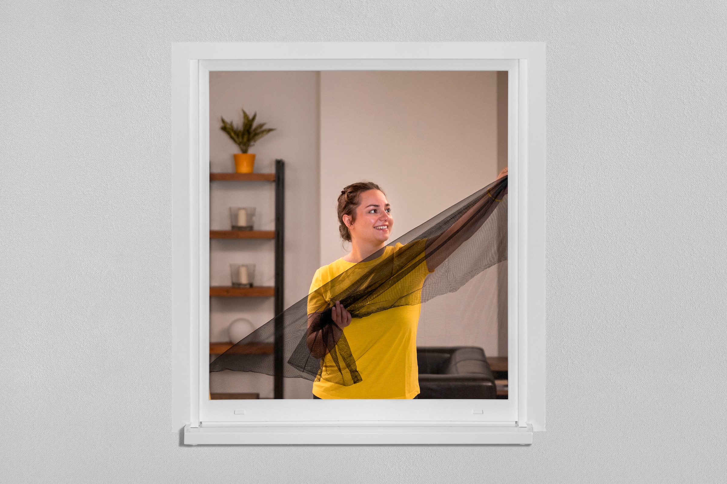 SCHELLENBERG Klett-Klebeband »Insektenschutzzubehör, Befestigungsband für Polyester-Fliegengitter«, semi-transparent, 5,6 m, in unterschiedlichen Sets erhältlich