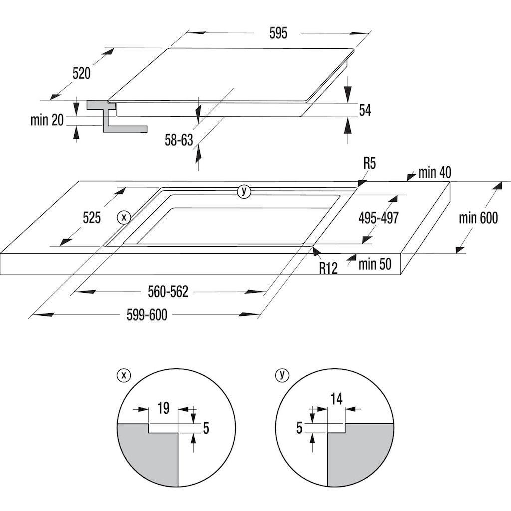 GORENJE Backofen-Set »Pacific Backofen-Set Basic Induktion 2021«, Pacific Backofen-Set Basic Induktion 2021, mit 1-fach-Teleskopauszug, Aqua Clean, (Set, 2 St.)