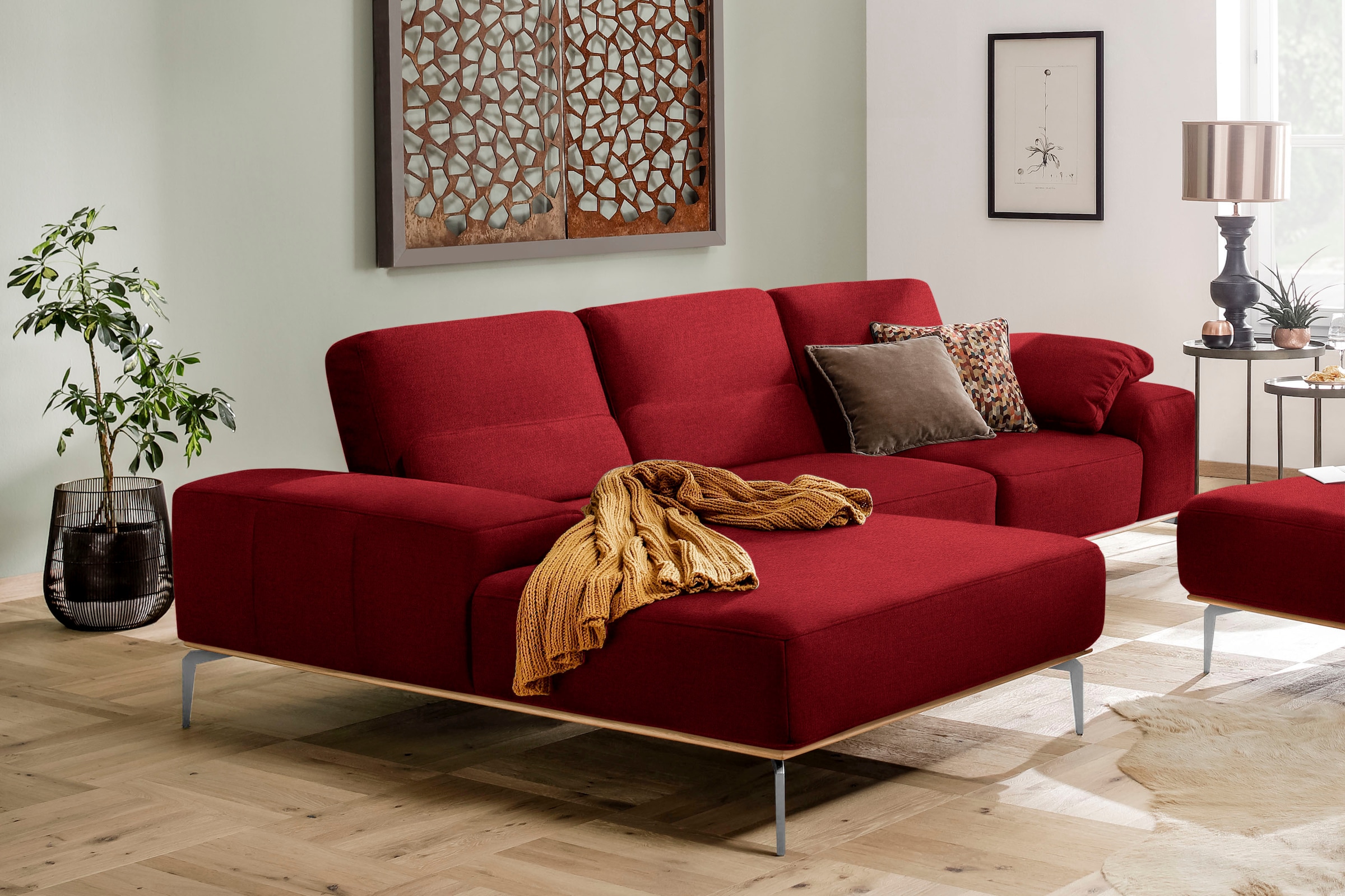 W.SCHILLIG Ecksofa "run, Designsofa, bequem, L-Form" mit elegantem Holzsock günstig online kaufen