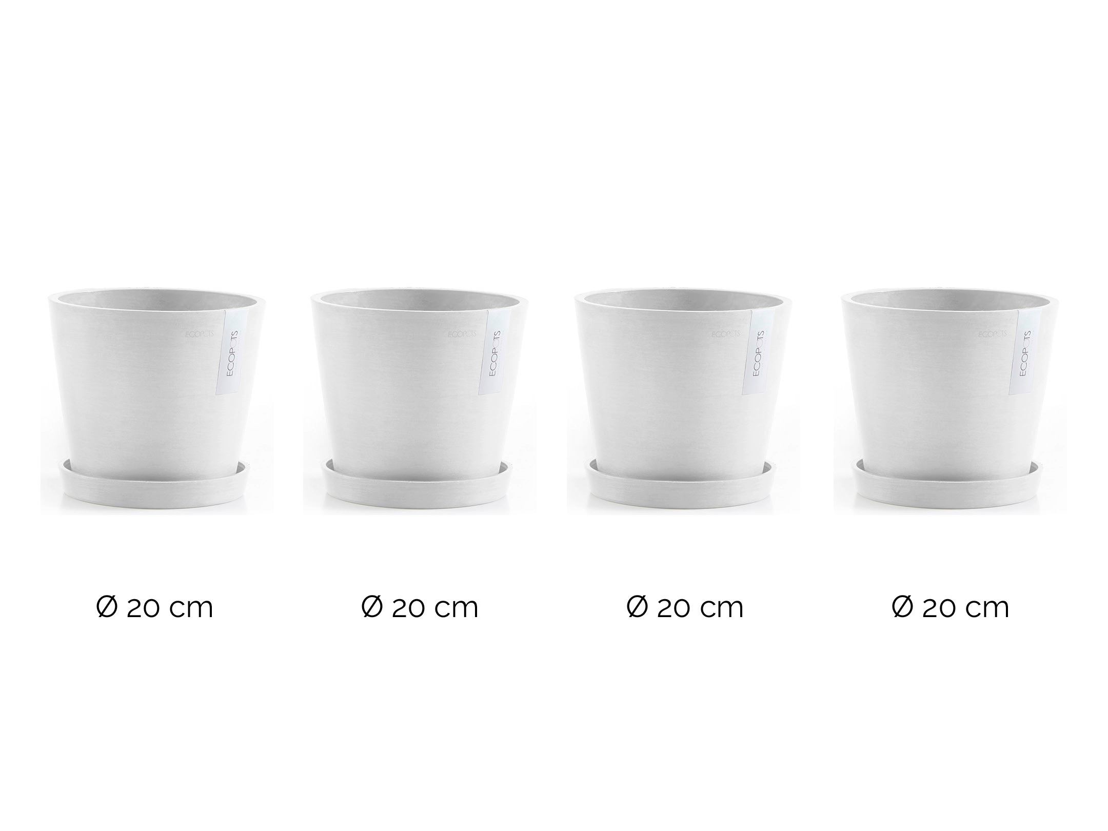 ECOPOTS Blumentopf »Amsterdam«, (Set, 4 St.), mit passenden Untersetzern