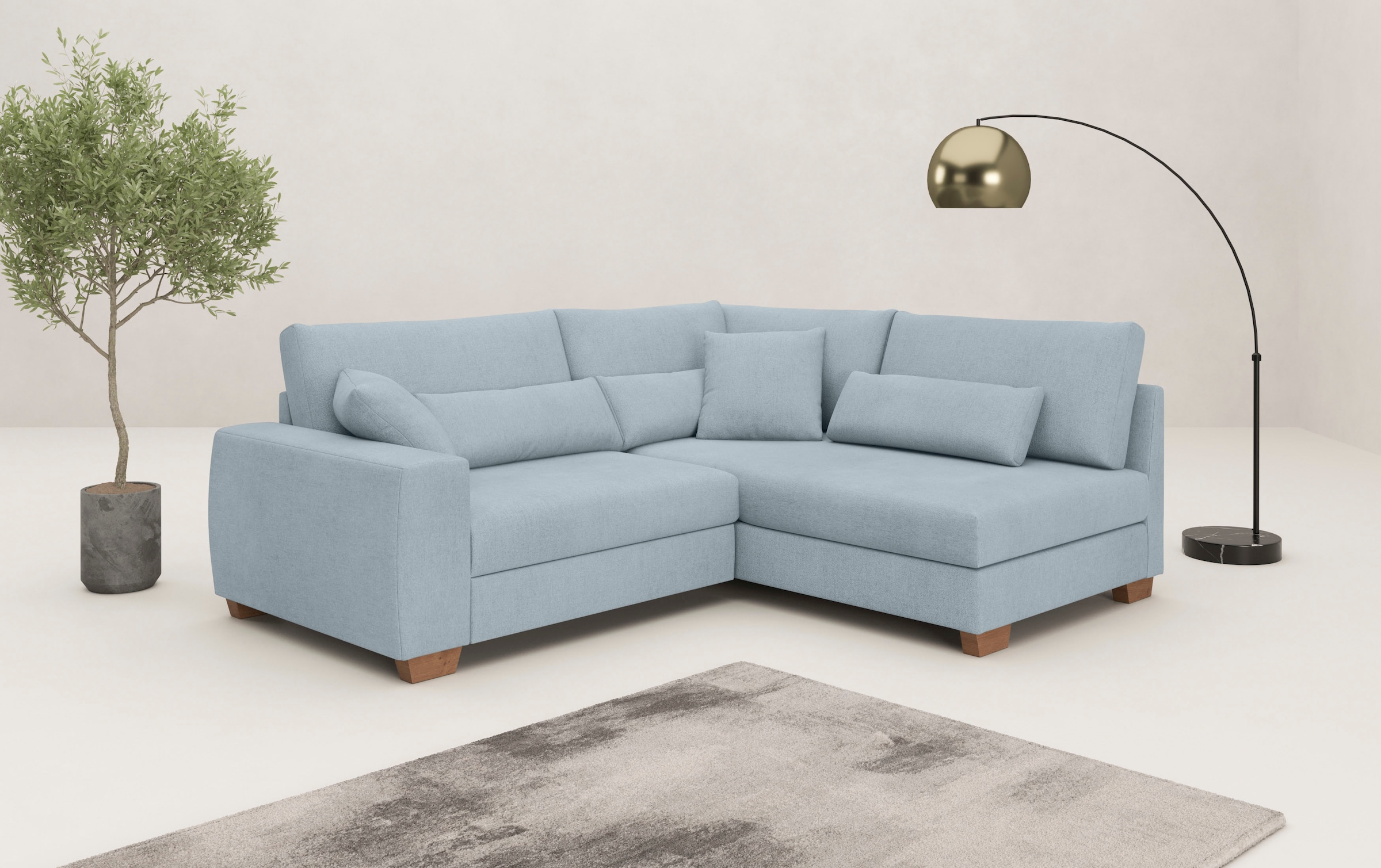 Mr. Couch Ecksofa »Helena L-Form«, Mit Federkern, wahlweise mit Bettfunktio günstig online kaufen