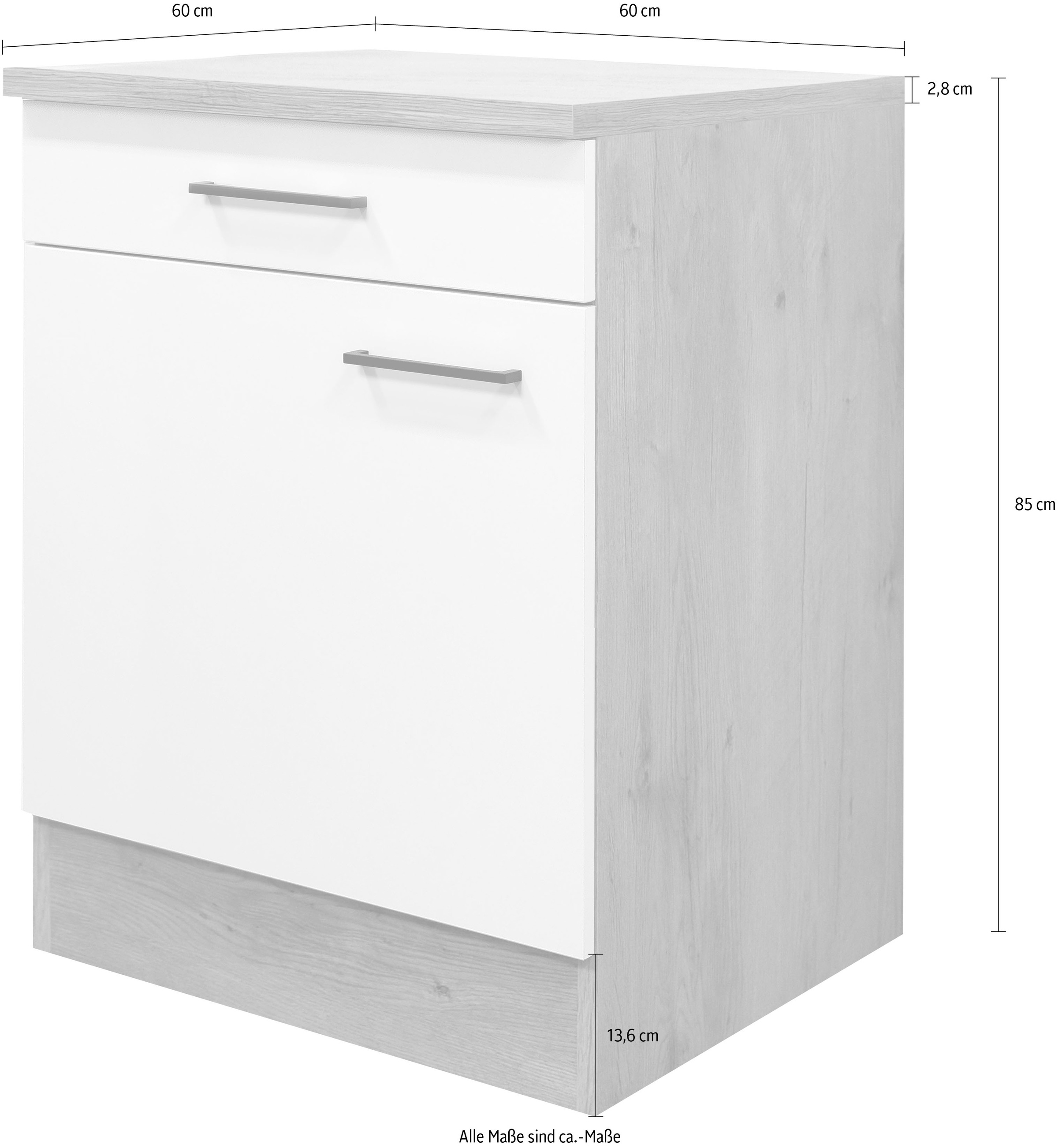 Flex-Well Unterschrank »Vintea«, (B x H x T) 60 x 85 x 60 cm, mit Metallgriffen