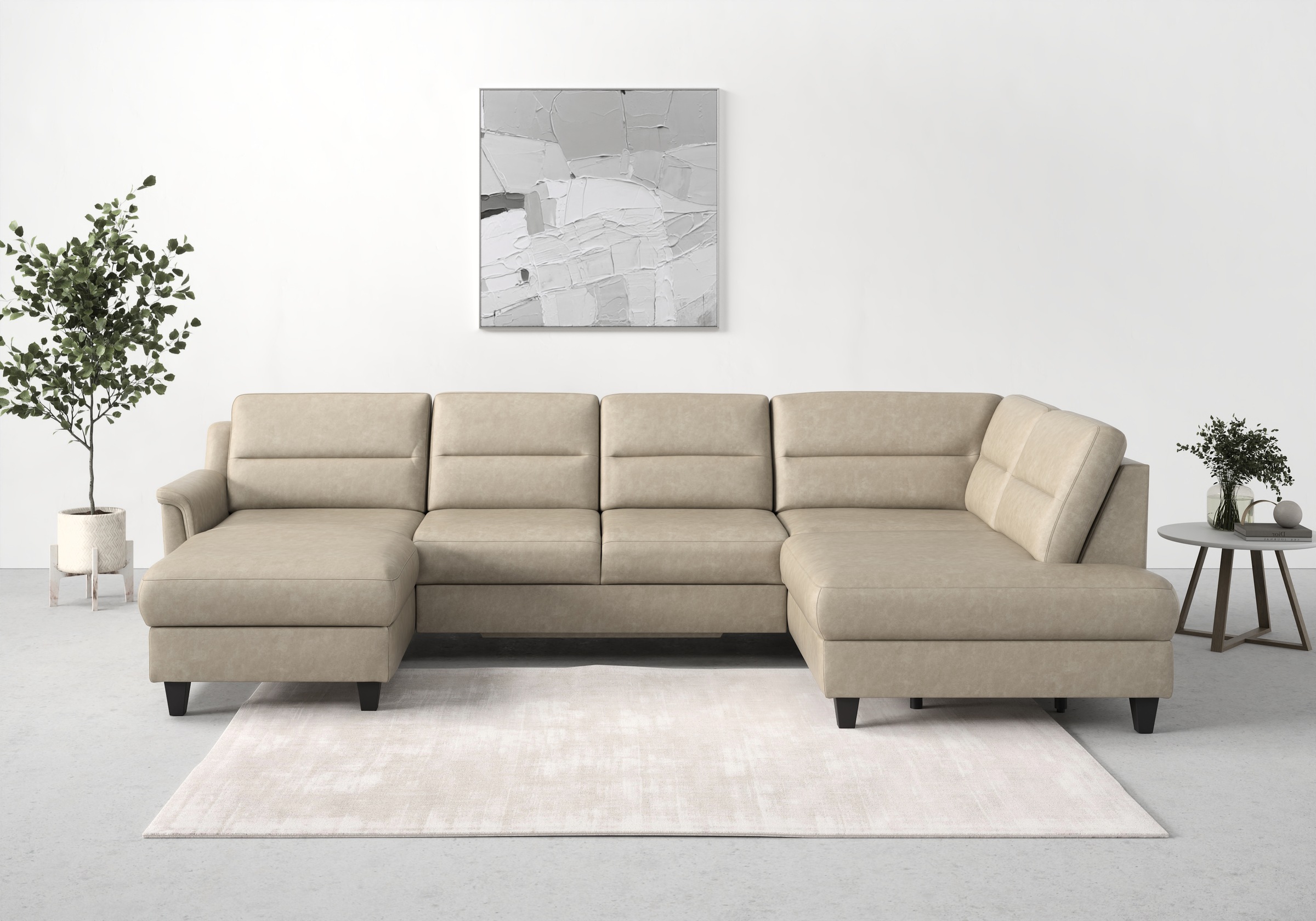 sit&more Wohnlandschaft »Farö U-Form«, inklusive Federkern, wahlweise mit Bettfunktion und Bettkasten