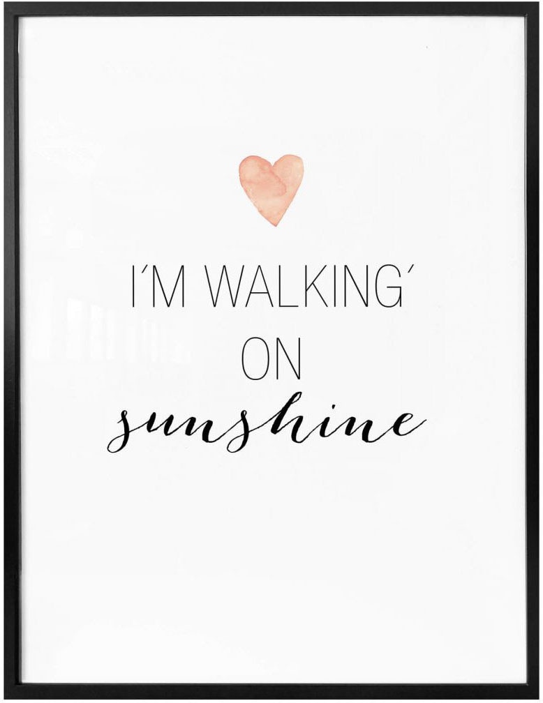 Bild, »walking Wall-Art sunshine«, kaufen Schriftzug, (1 Wandbild, St.), Poster, on Wandposter online Poster
