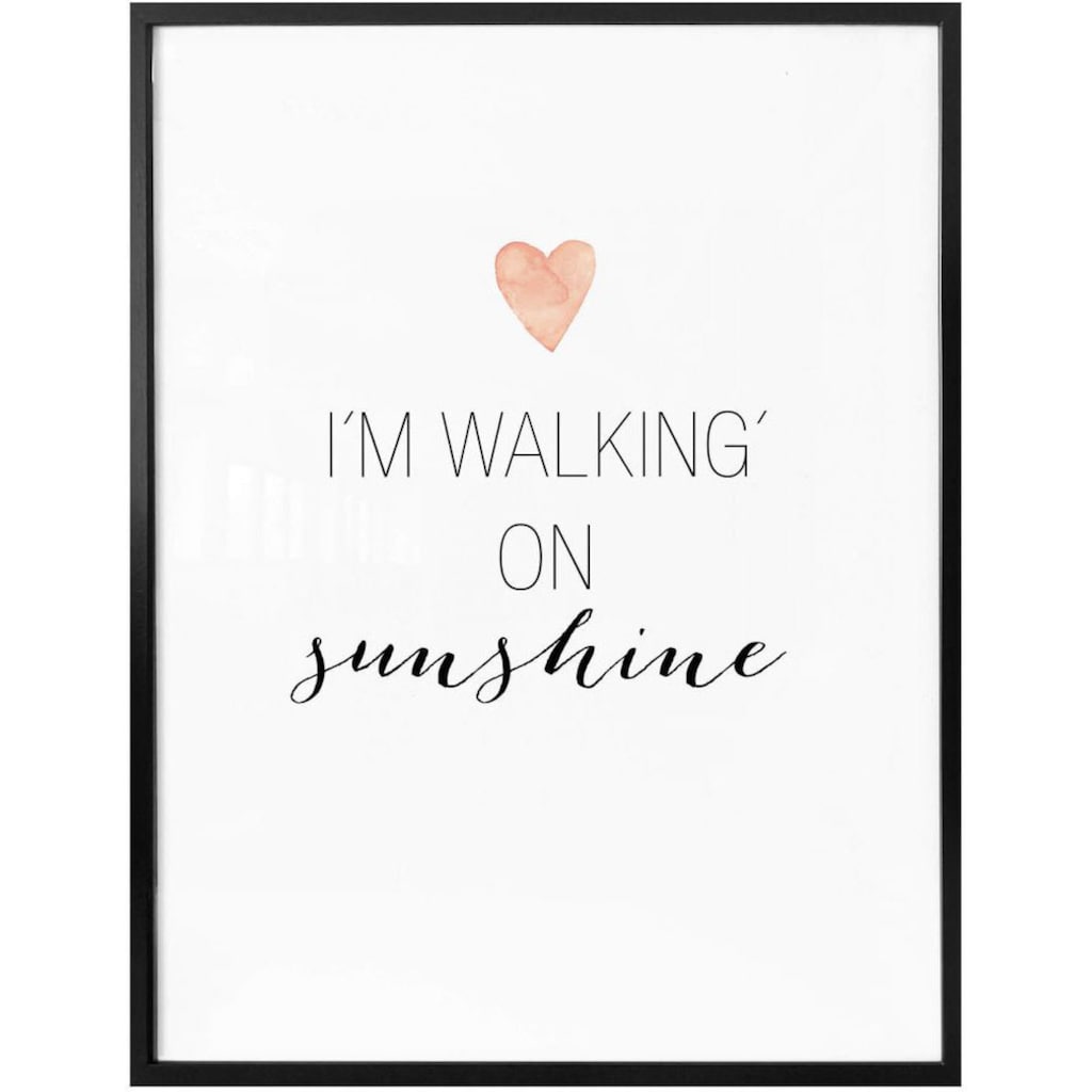 Wall-Art Poster »walking on sunshine«, Schriftzug, (1 St.)