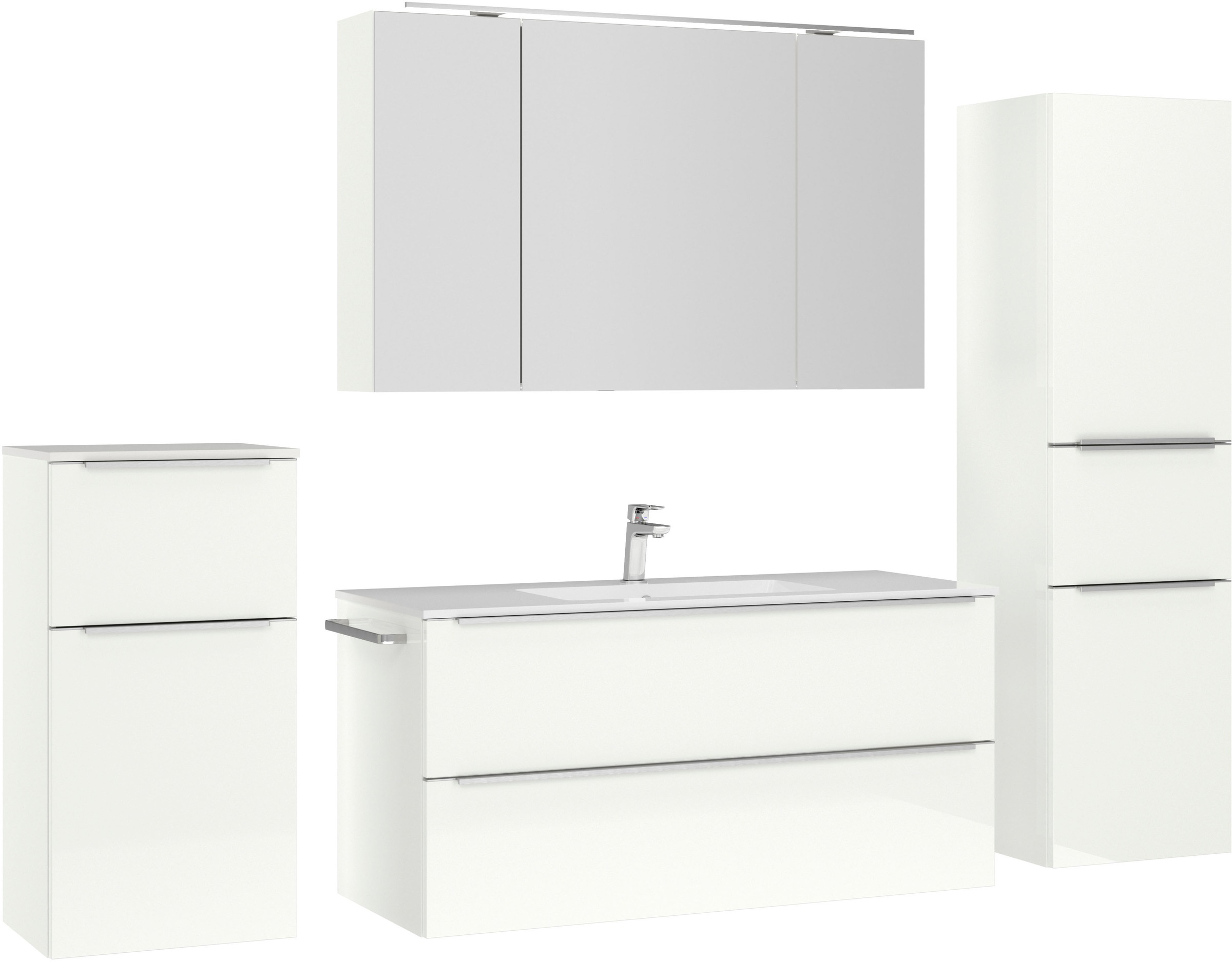 nobilia® Badmöbel-Set »Levere« vormontiert, mit Soft-Close, 4 Stk. tlg. ink günstig online kaufen