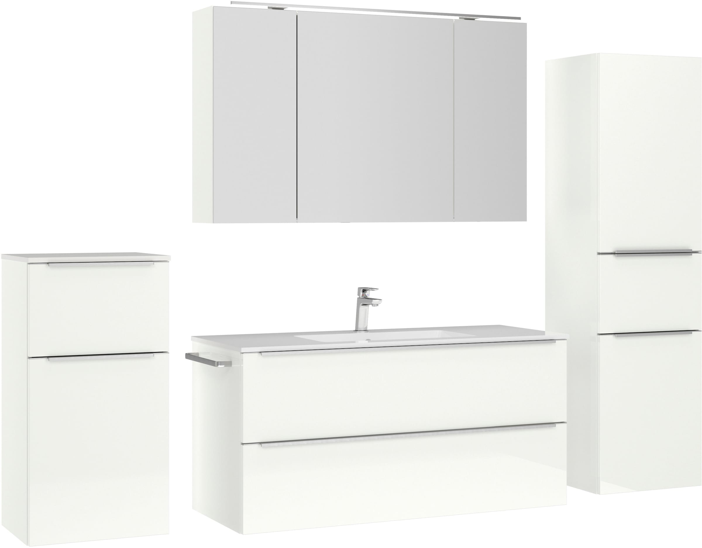 nobilia® Badmöbel-Set »Levere« vormontiert, mit Soft-Close, 4 Stk. tlg. günstig online kaufen